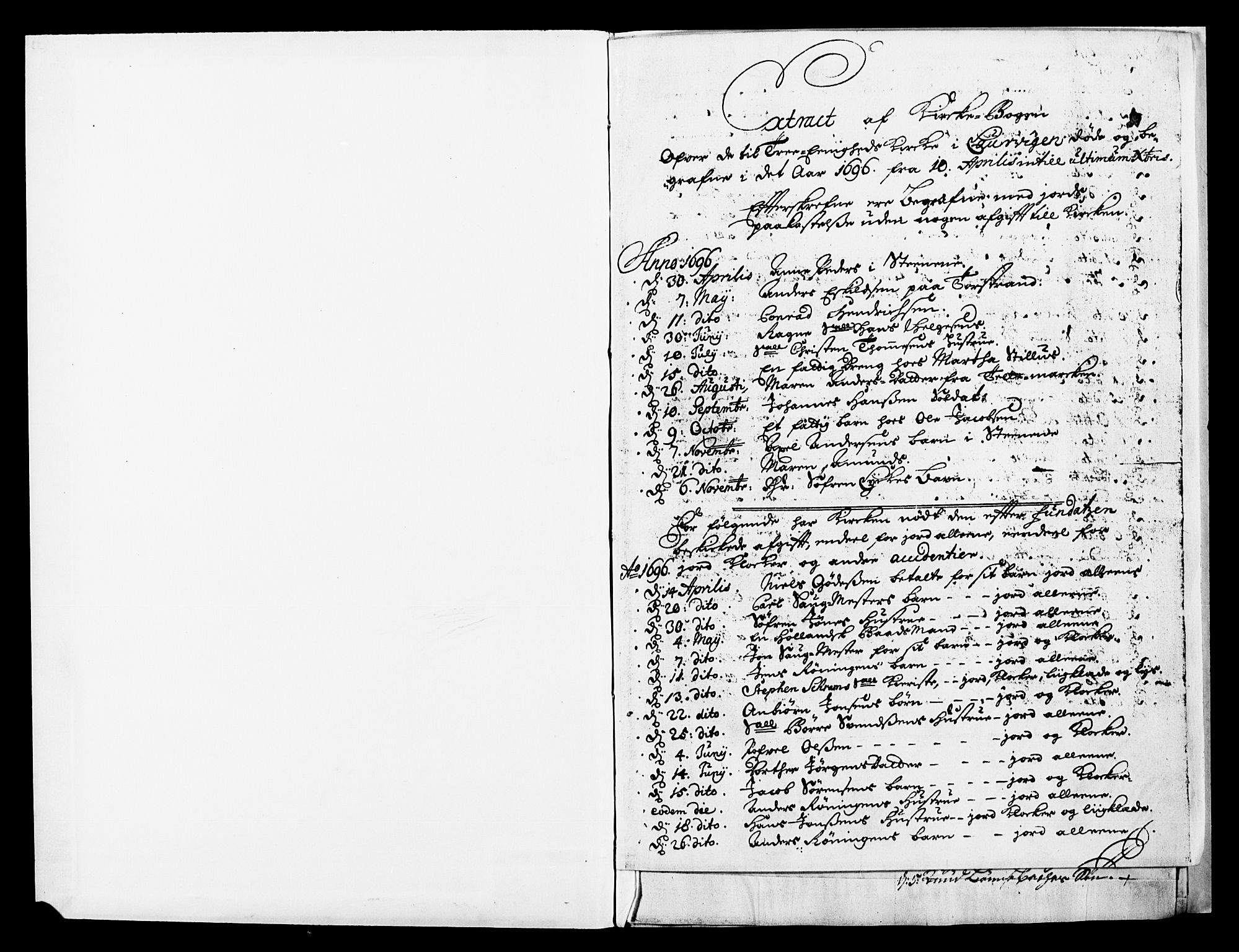 Larvik kirkebøker, AV/SAKO-A-352/F/Fa/L0000: Ministerialbok nr. I 0, 1696-1746