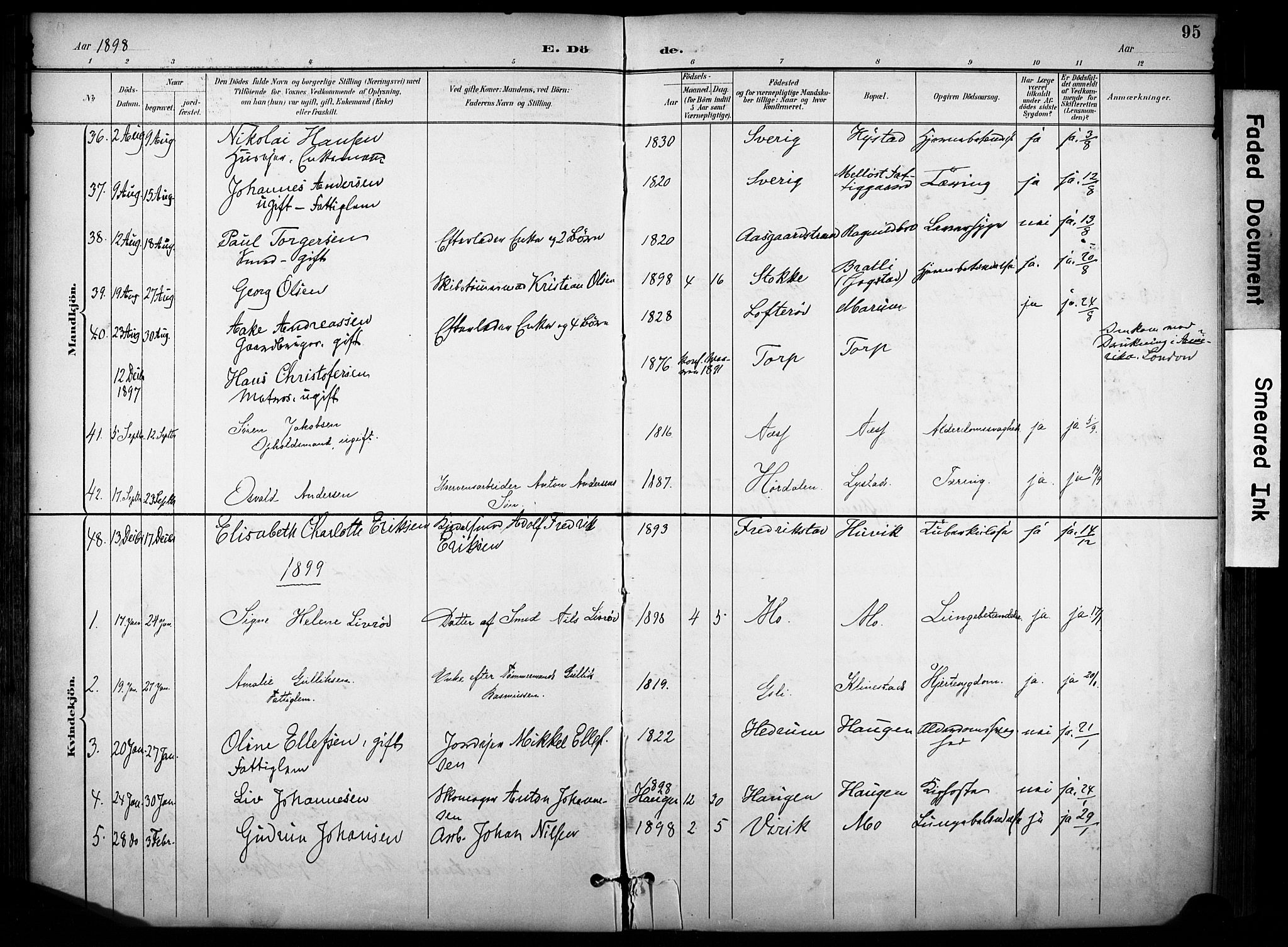 Sandar kirkebøker, AV/SAKO-A-243/F/Fa/L0015: Ministerialbok nr. 15, 1896-1907, s. 95