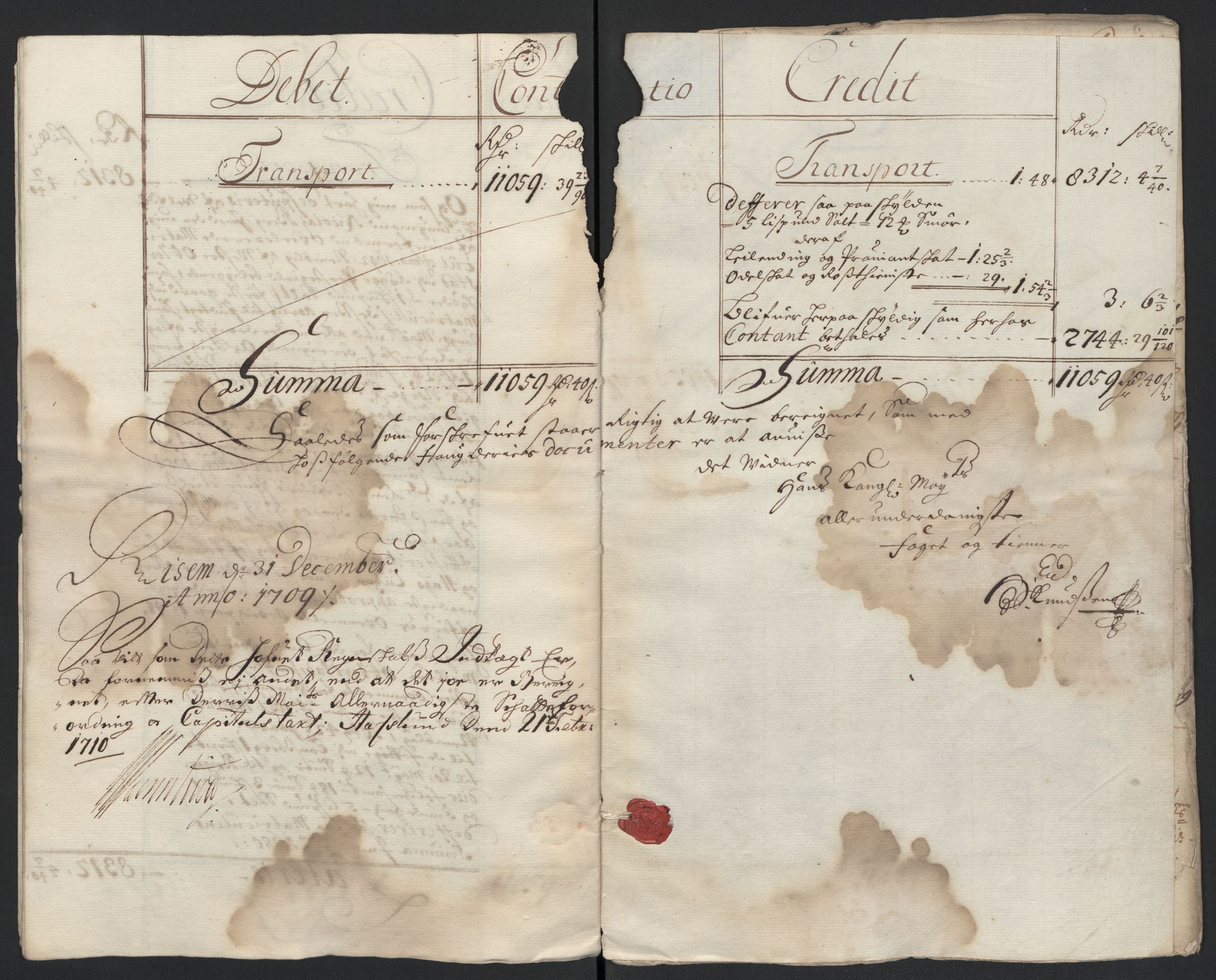 Rentekammeret inntil 1814, Reviderte regnskaper, Fogderegnskap, AV/RA-EA-4092/R04/L0135: Fogderegnskap Moss, Onsøy, Tune, Veme og Åbygge, 1709-1710, s. 13