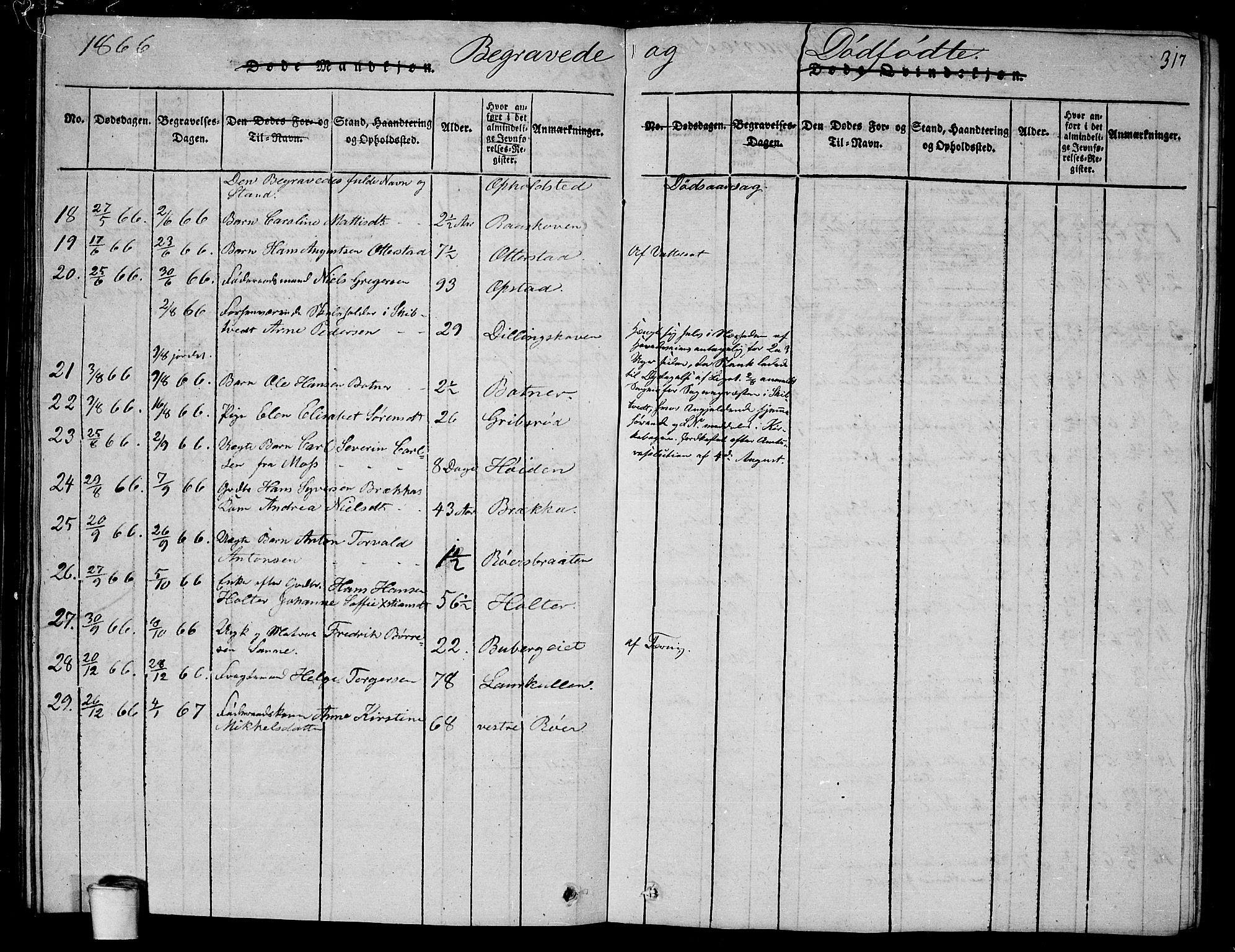 Rygge prestekontor Kirkebøker, AV/SAO-A-10084b/G/Ga/L0001: Klokkerbok nr. 1, 1814-1871, s. 316-317