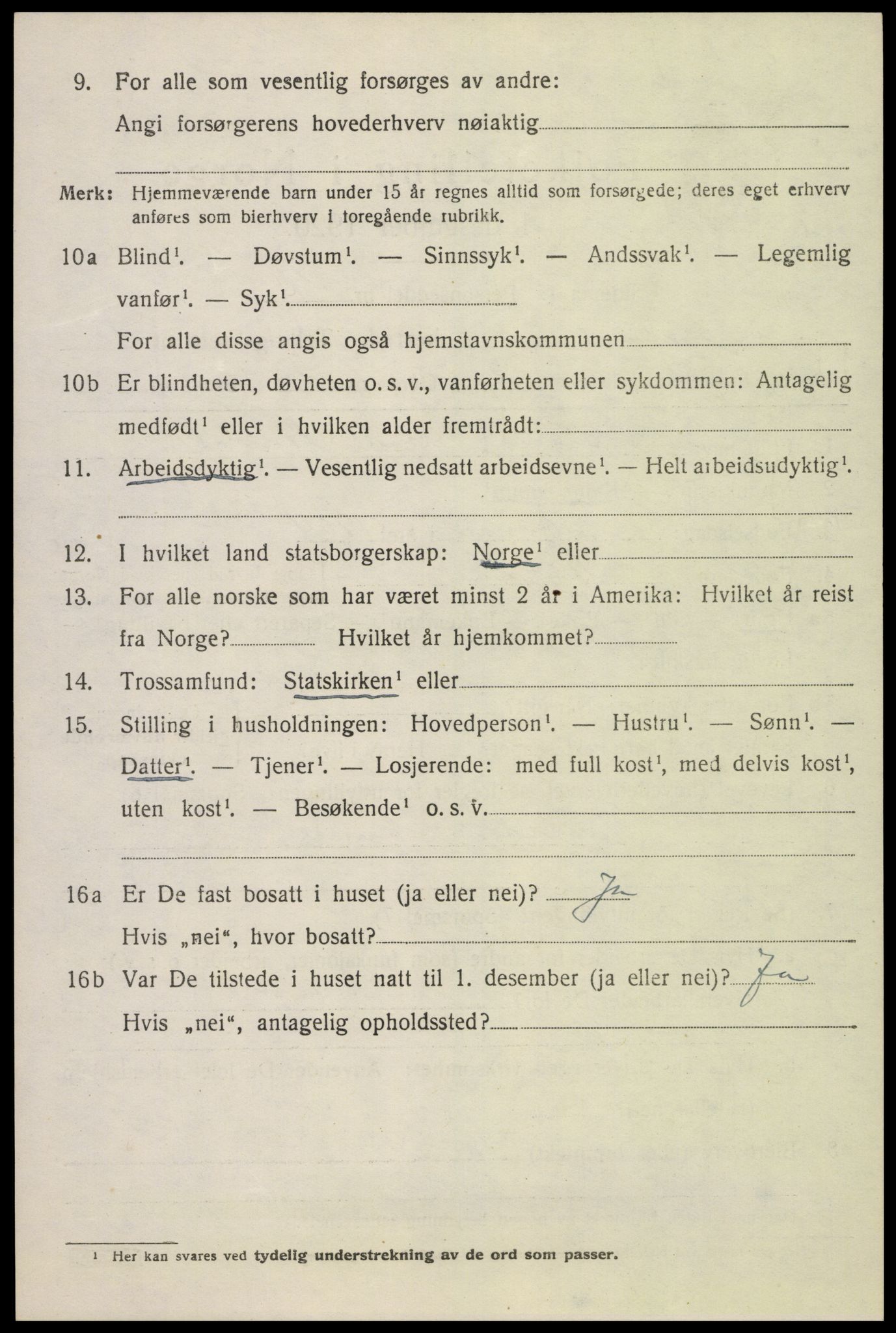 SAK, Folketelling 1920 for 1026 Åseral herred, 1920, s. 537