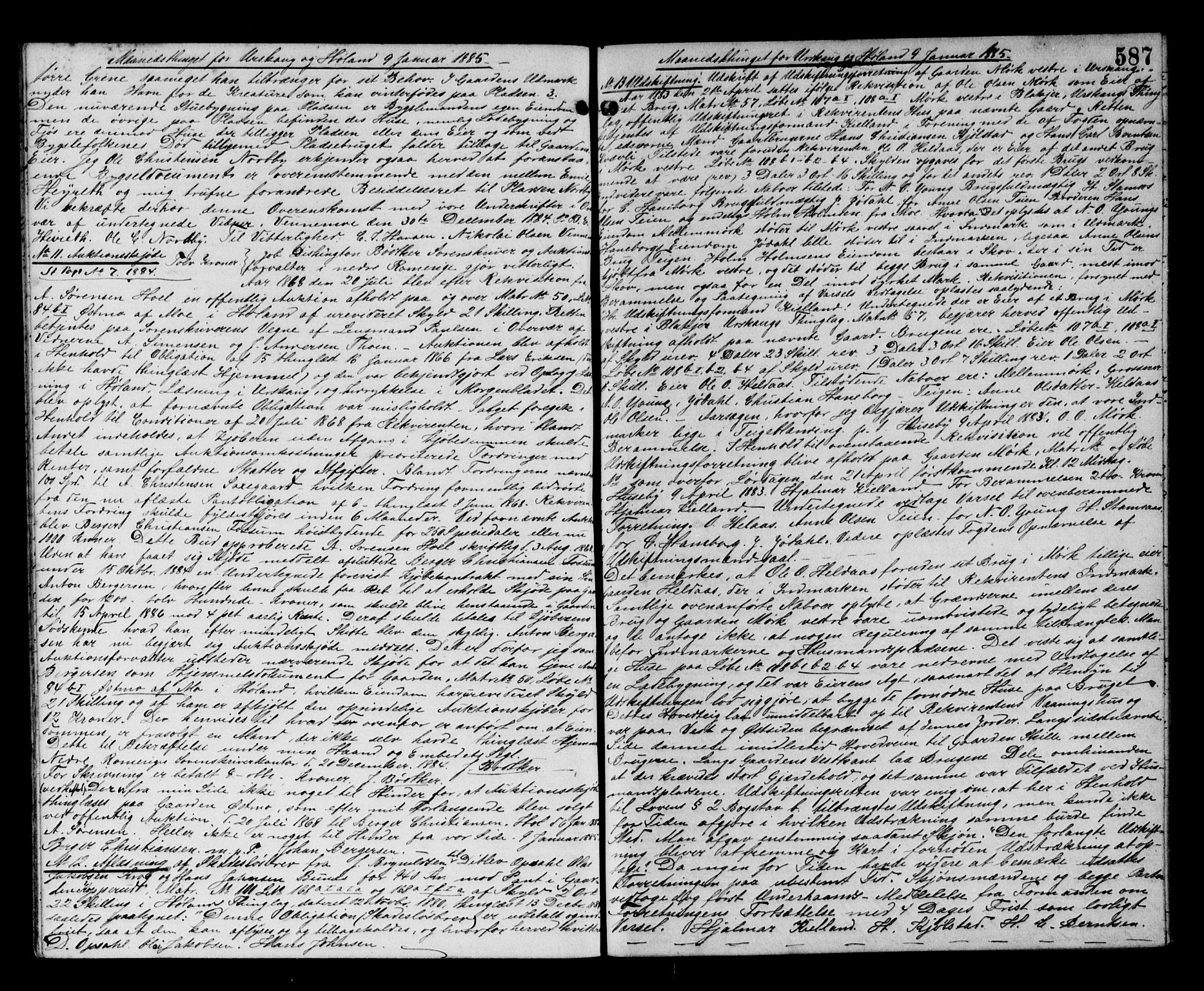 Nedre Romerike sorenskriveri, SAO/A-10469/G/Gb/Gba/L0030: Pantebok nr. 23, 1880-1885, s. 587