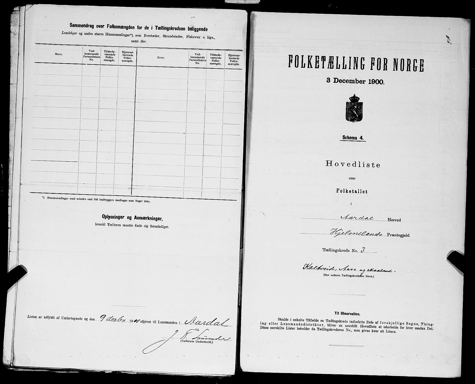 SAST, Folketelling 1900 for 1131 Årdal herred, 1900, s. 13