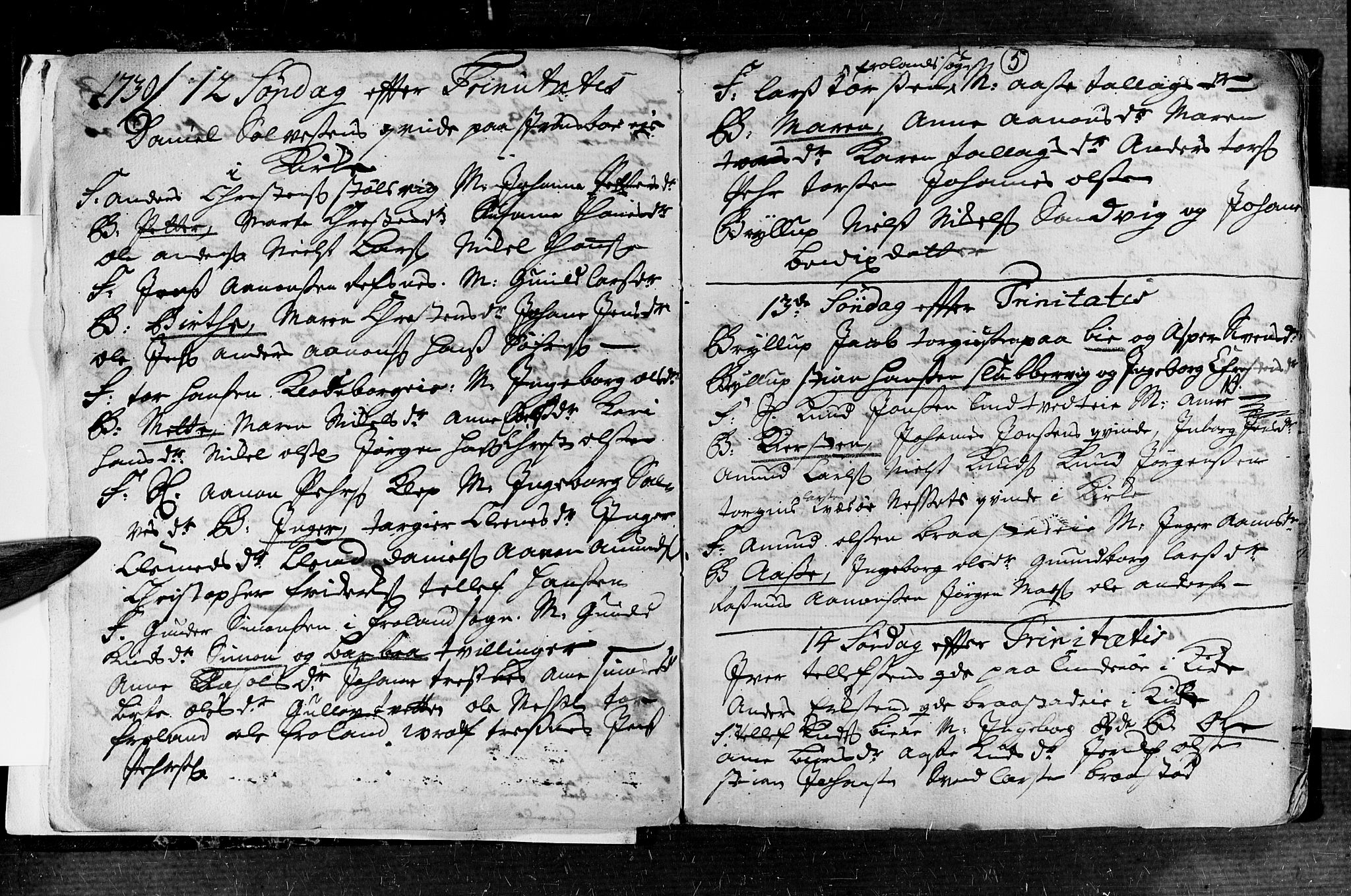 Øyestad sokneprestkontor, AV/SAK-1111-0049/F/Fa/L0004: Ministerialbok nr. A 4, 1730-1750, s. 5
