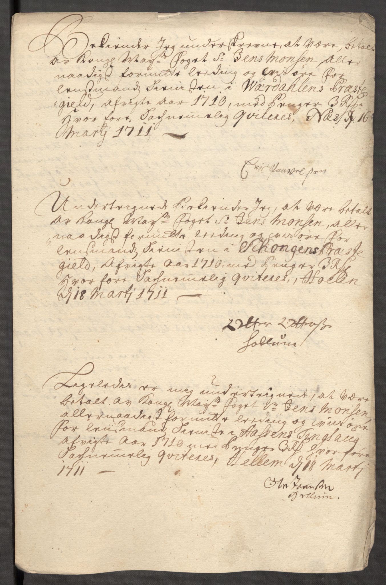 Rentekammeret inntil 1814, Reviderte regnskaper, Fogderegnskap, RA/EA-4092/R62/L4200: Fogderegnskap Stjørdal og Verdal, 1710, s. 204