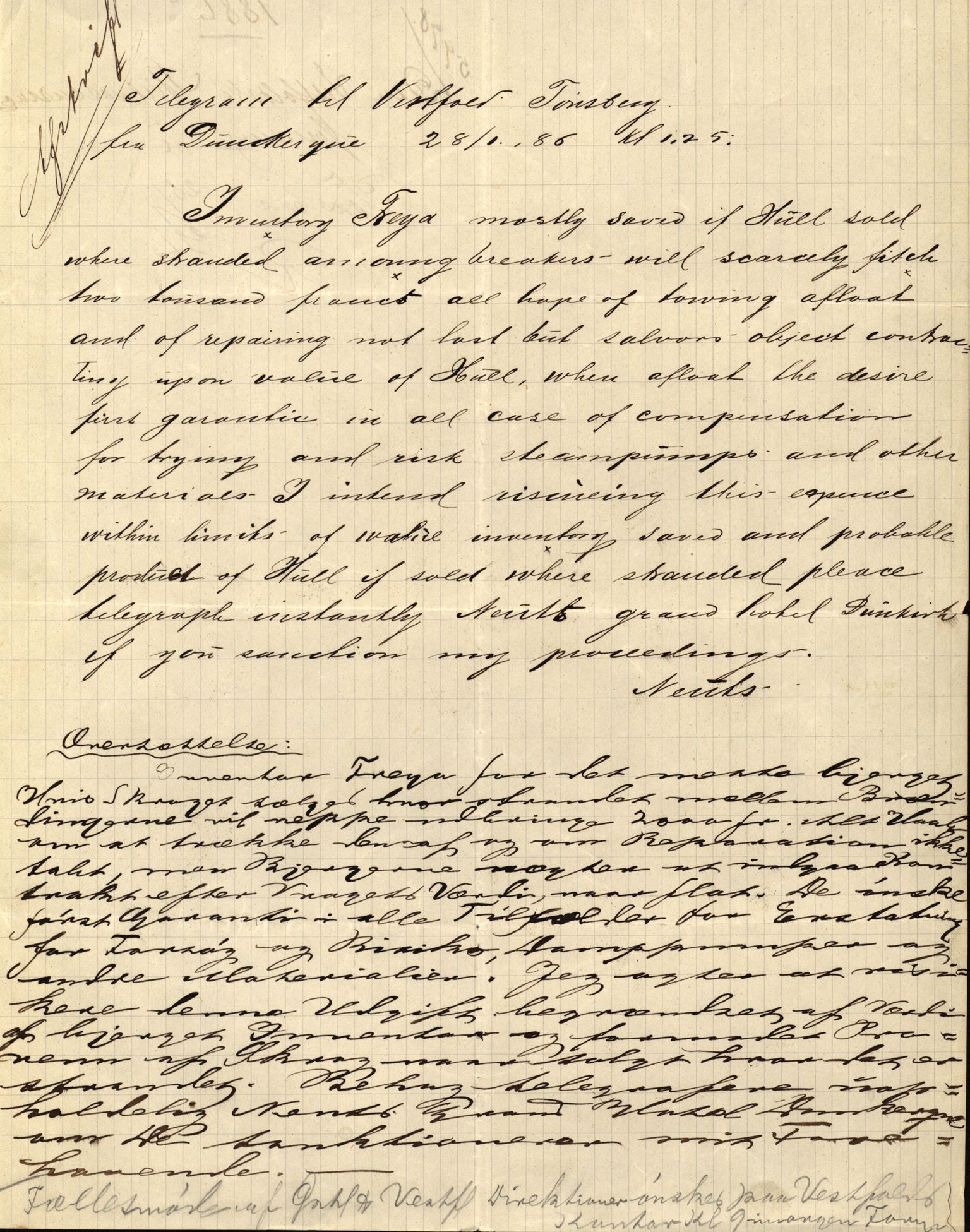 Pa 63 - Østlandske skibsassuranceforening, VEMU/A-1079/G/Ga/L0019/0002: Havaridokumenter / Seagull, Victoria, Freya, Ørnen, Frednæs, Frank, 1886, s. 81