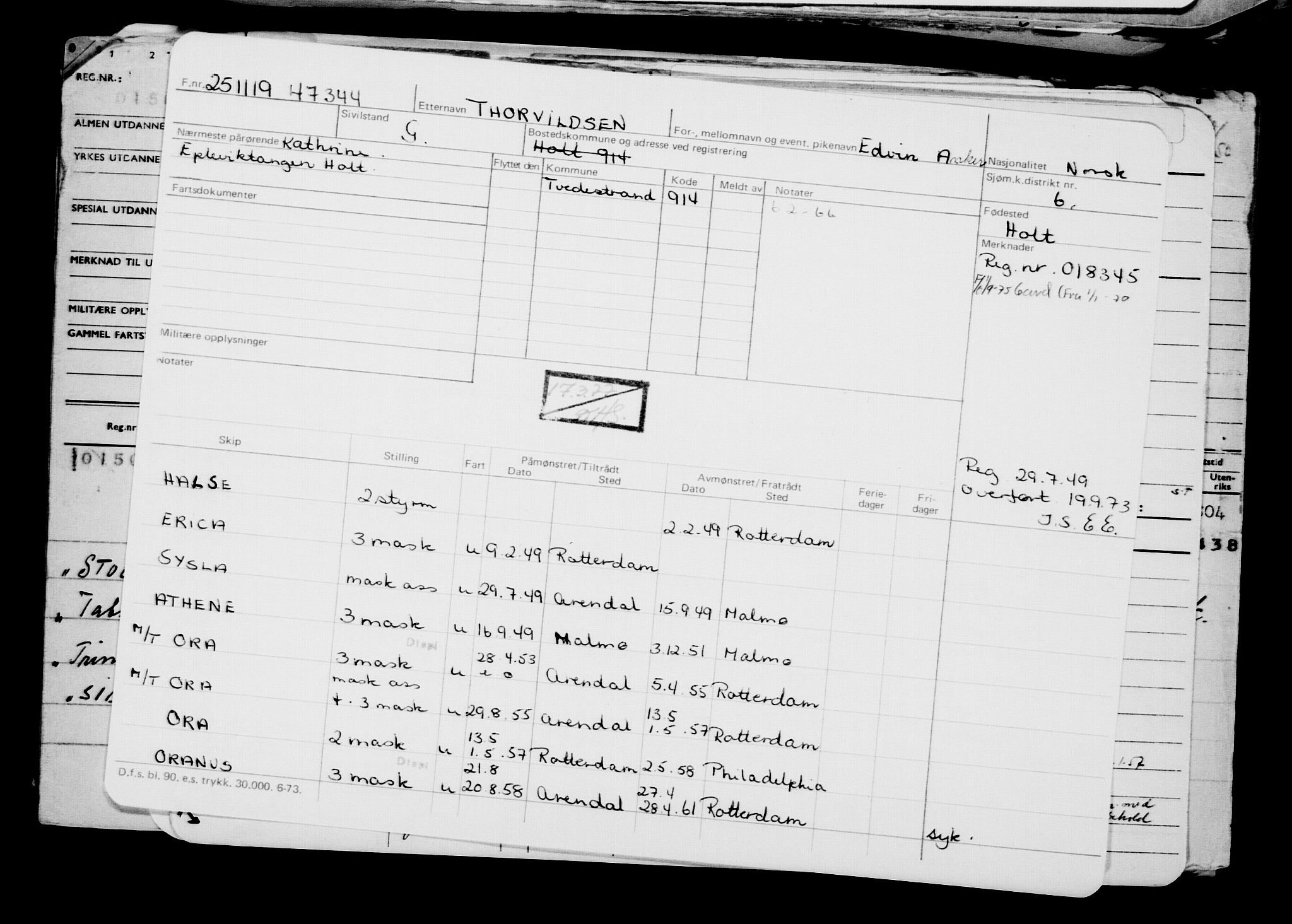 Direktoratet for sjømenn, AV/RA-S-3545/G/Gb/L0174: Hovedkort, 1919, s. 142