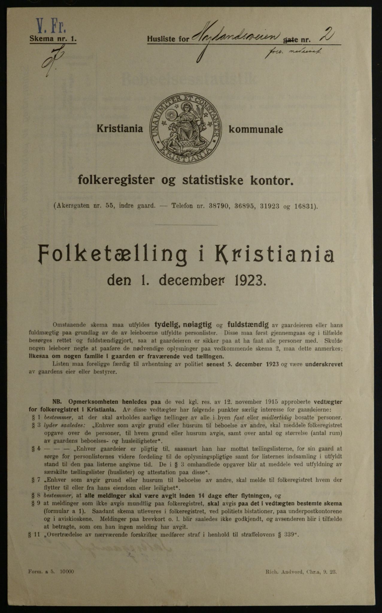 OBA, Kommunal folketelling 1.12.1923 for Kristiania, 1923, s. 81294