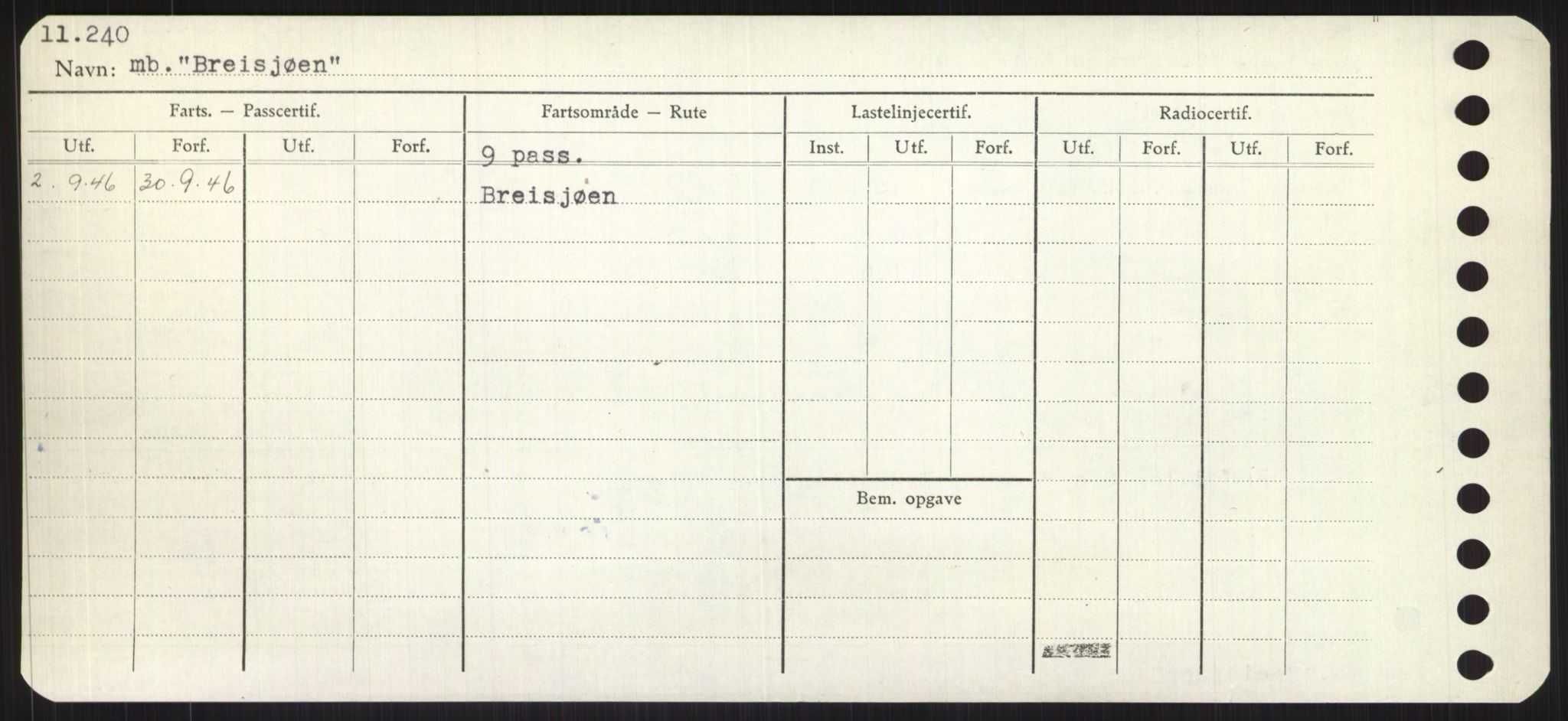 Sjøfartsdirektoratet med forløpere, Skipsmålingen, RA/S-1627/H/Ha/L0001/0002: Fartøy, A-Eig / Fartøy Bjør-Eig, s. 262