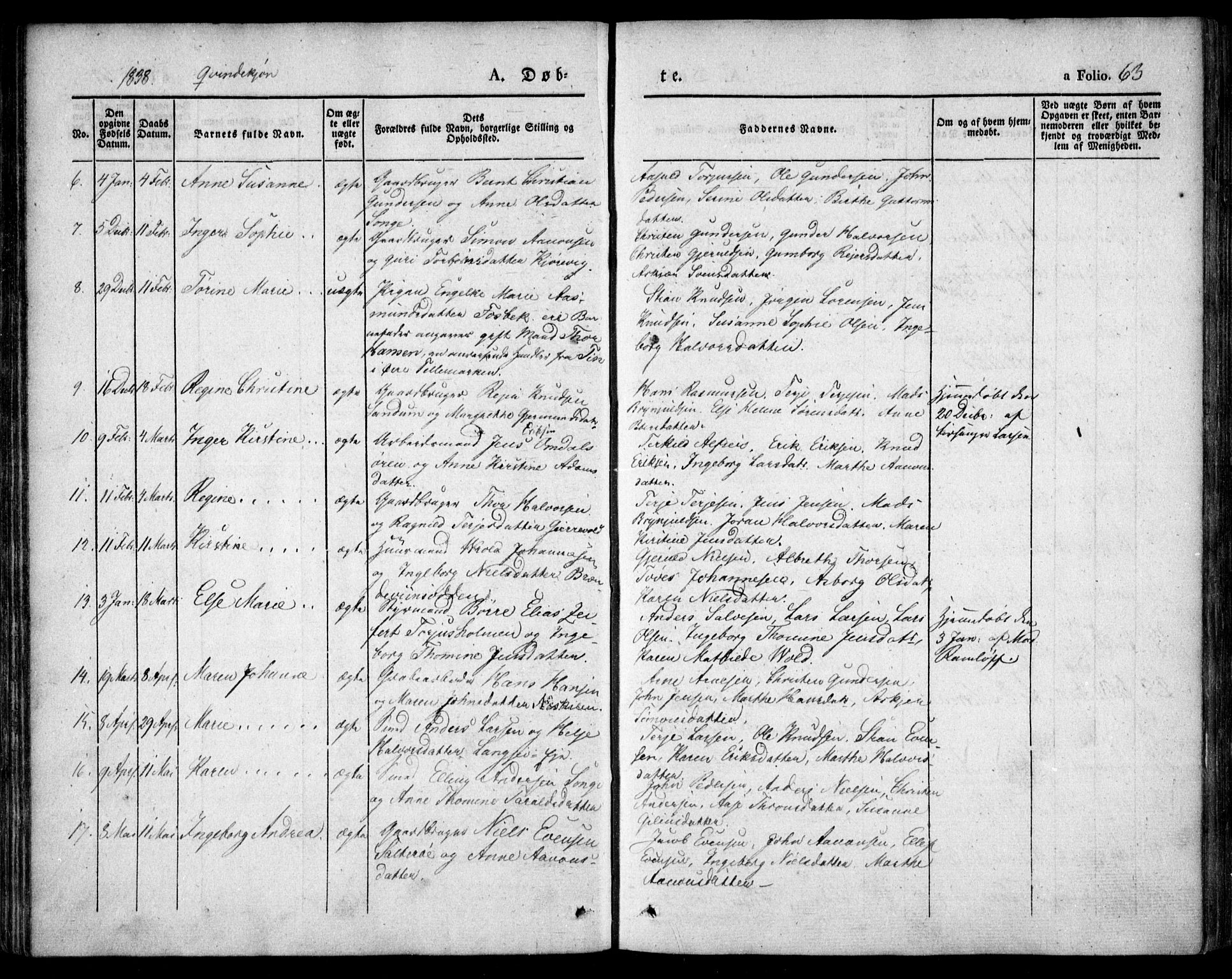 Tromøy sokneprestkontor, AV/SAK-1111-0041/F/Fa/L0004: Ministerialbok nr. A 4, 1837-1846, s. 63
