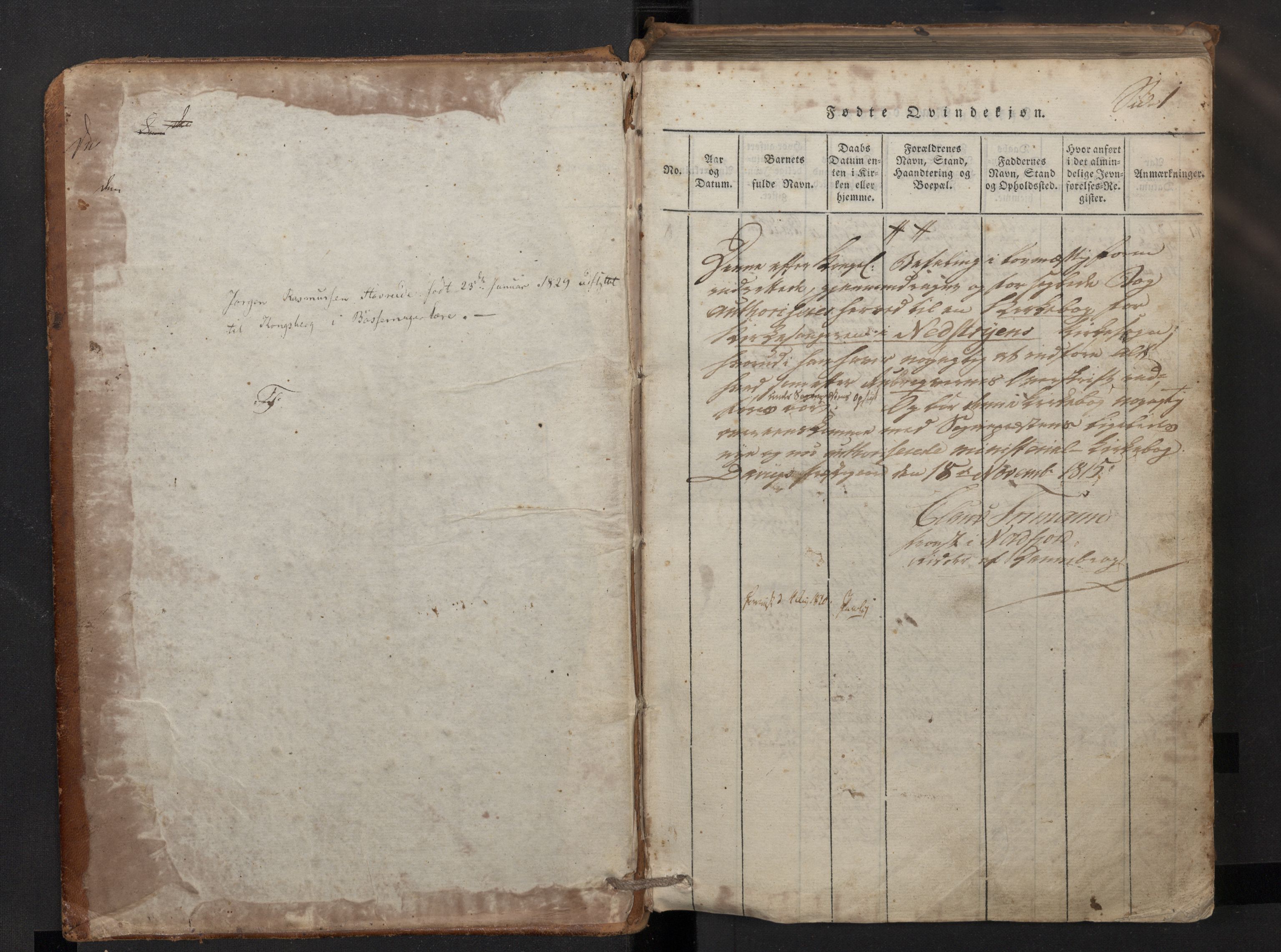 Stryn Sokneprestembete, SAB/A-82501: Klokkerbok nr. A 1, 1816-1844, s. 0-1