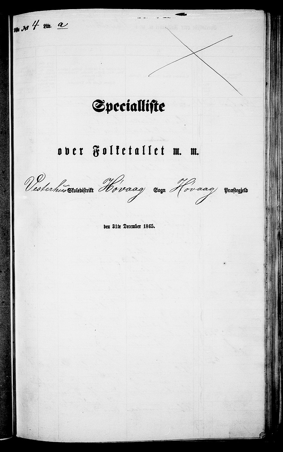 RA, Folketelling 1865 for 0927P Høvåg prestegjeld, 1865, s. 59
