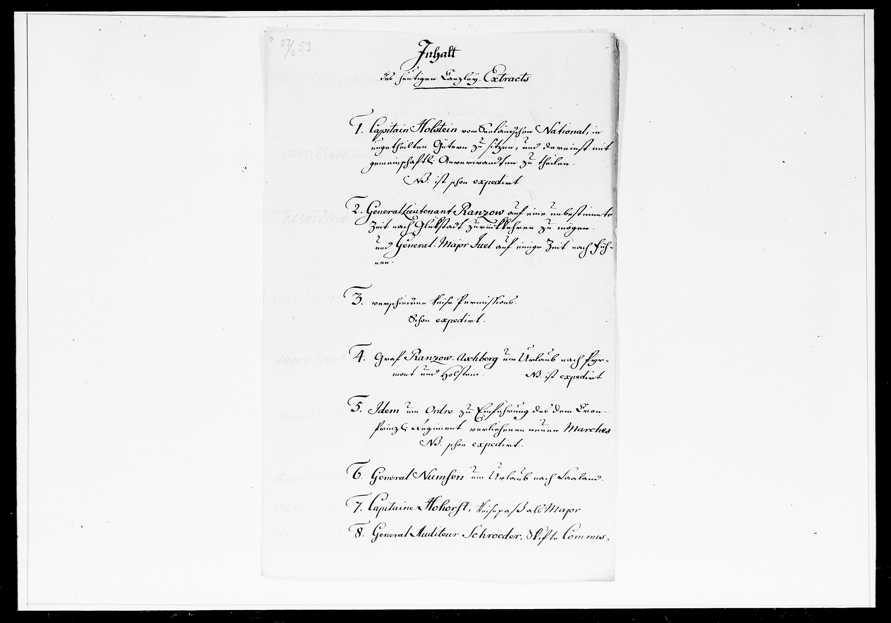 Krigskollegiet, Krigskancelliet, DRA/A-0006/-/1241-1247: Refererede sager, 1753, s. 186