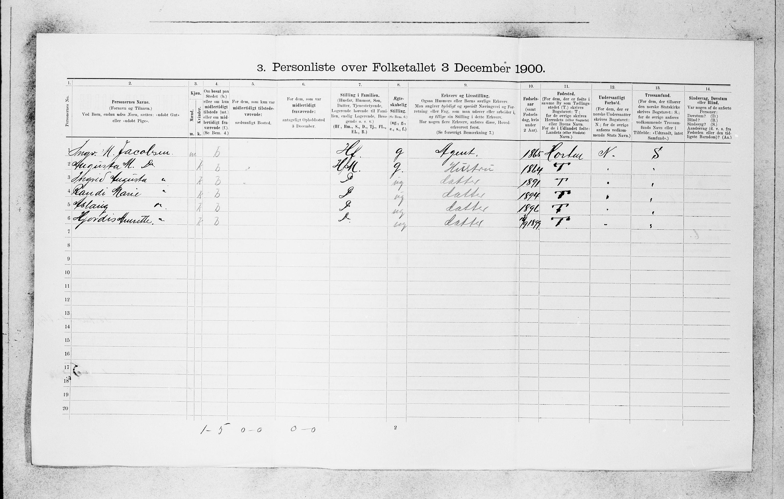 SAB, Folketelling 1900 for 1301 Bergen kjøpstad, 1900, s. 1798