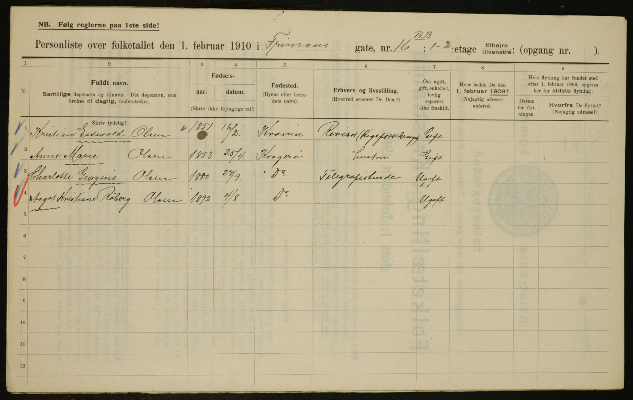 OBA, Kommunal folketelling 1.2.1910 for Kristiania, 1910, s. 25225