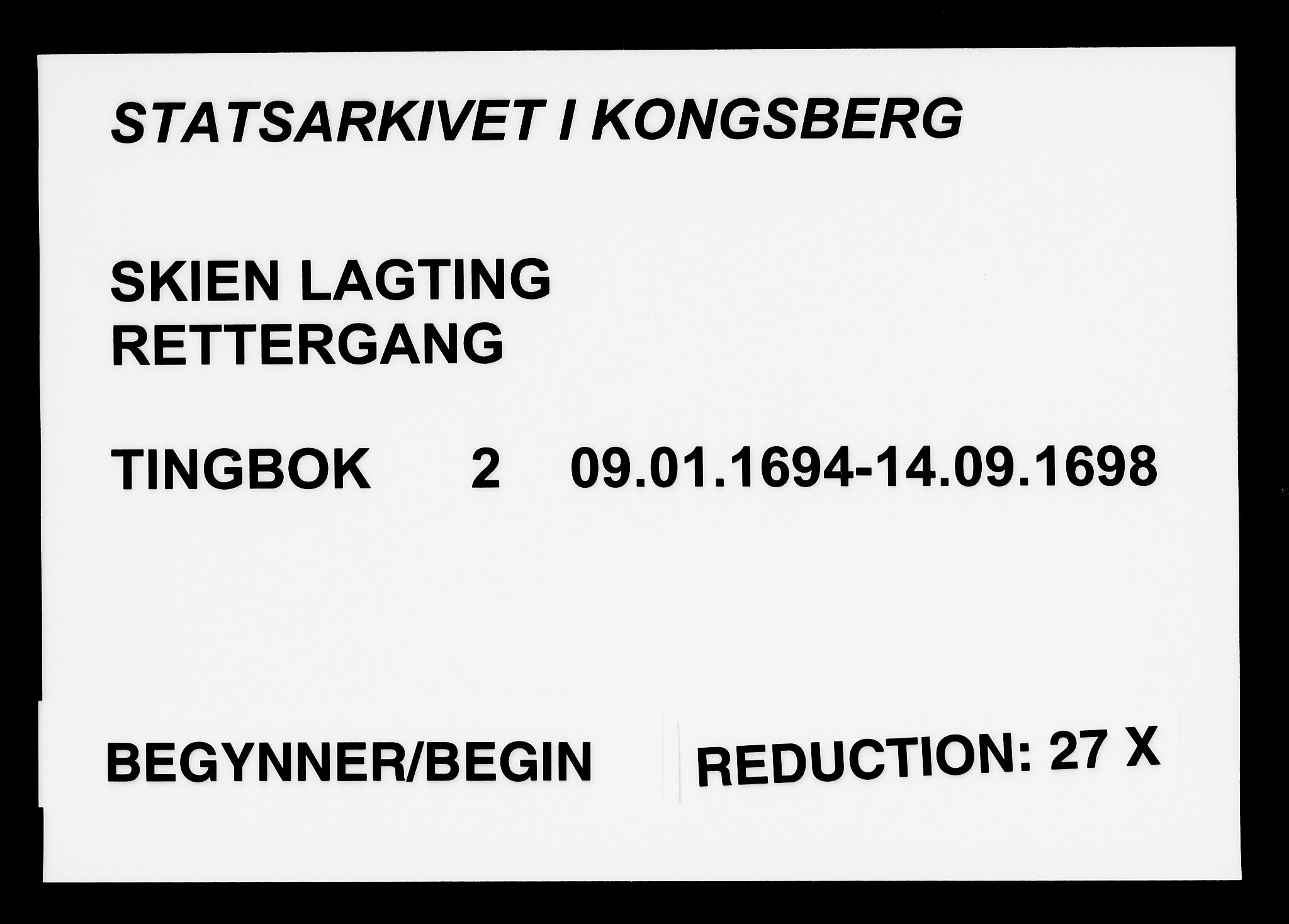 Skien lagting, SAKO/A-803/F/Fa/L0002: Tingbok, 1694-1698