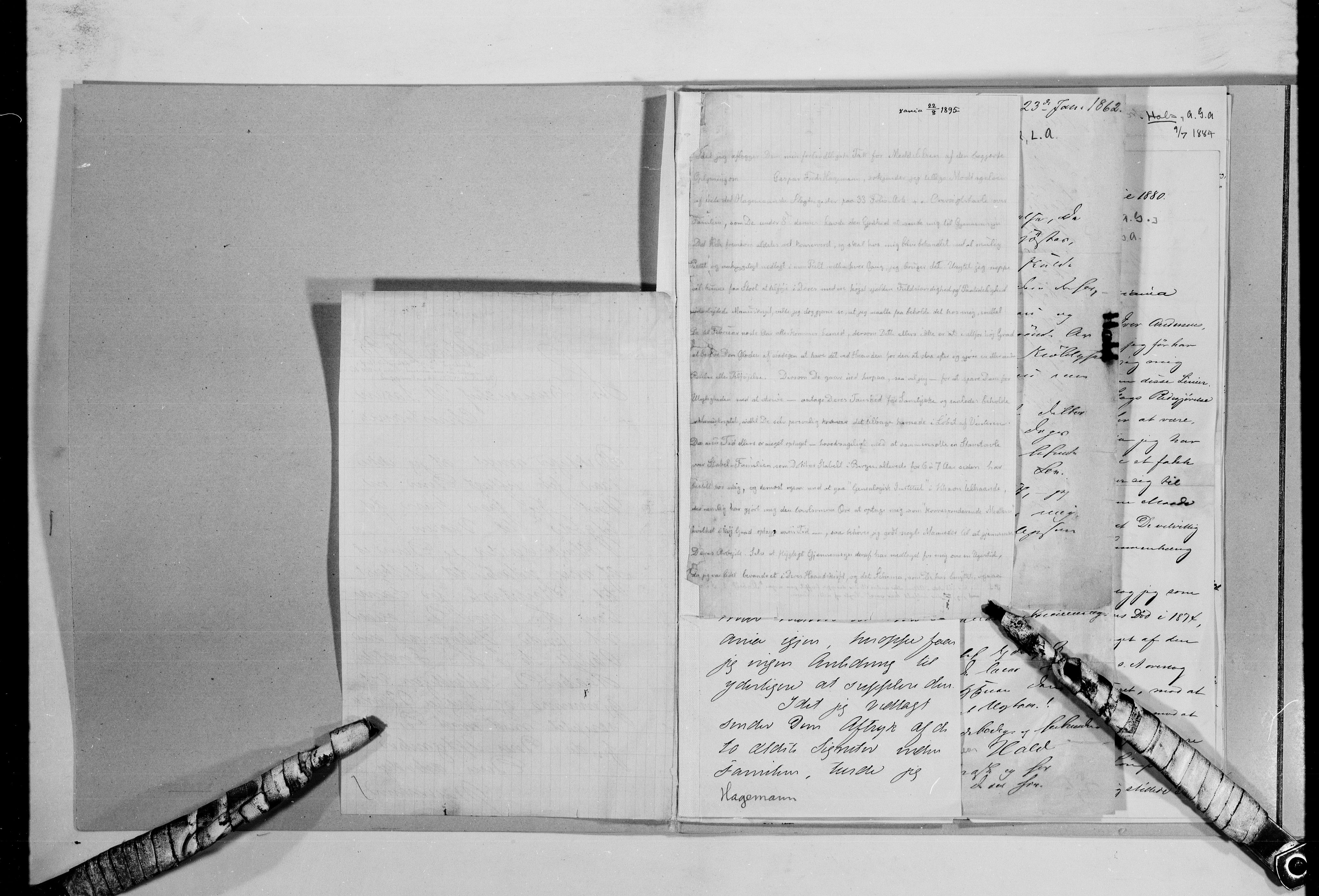 Lassens samlinger, AV/RA-PA-0051/G/L0098: Alfabetisk ordnede brev til Wilhelm Lassen: Hagemann - Jørgensen, 1815-1907, s. 4