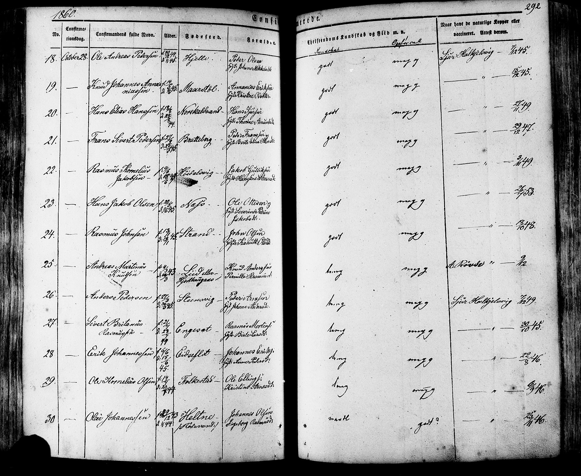 Ministerialprotokoller, klokkerbøker og fødselsregistre - Møre og Romsdal, AV/SAT-A-1454/511/L0140: Ministerialbok nr. 511A07, 1851-1878, s. 292