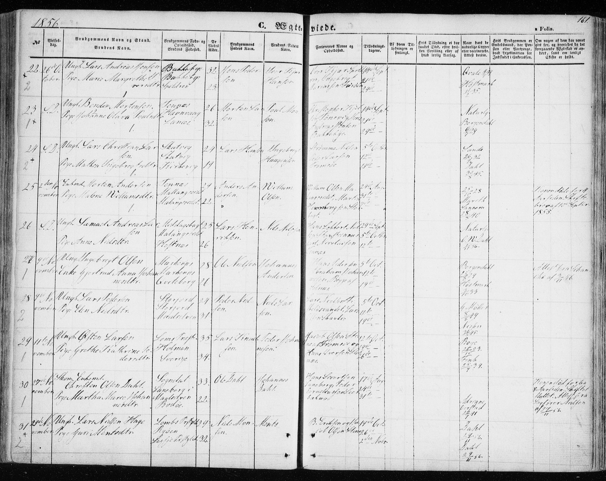 Balsfjord sokneprestembete, AV/SATØ-S-1303/G/Gaa/L0003kirke: Ministerialbok nr. 3, 1856-1870, s. 161