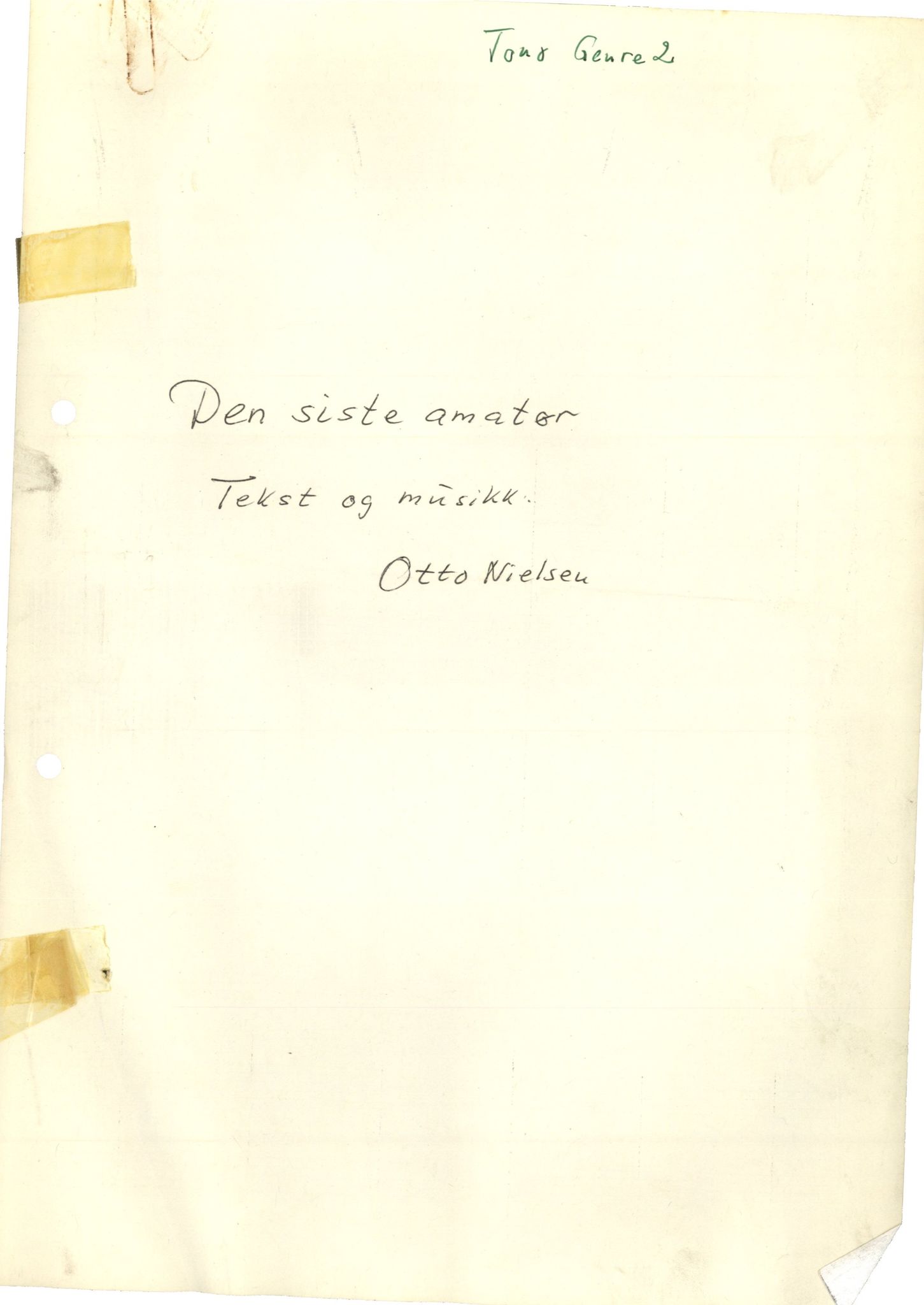 Otto Nielsen, TRKO/PA-1176/F/L0016/0040: Noter / Den siste amatør (2)