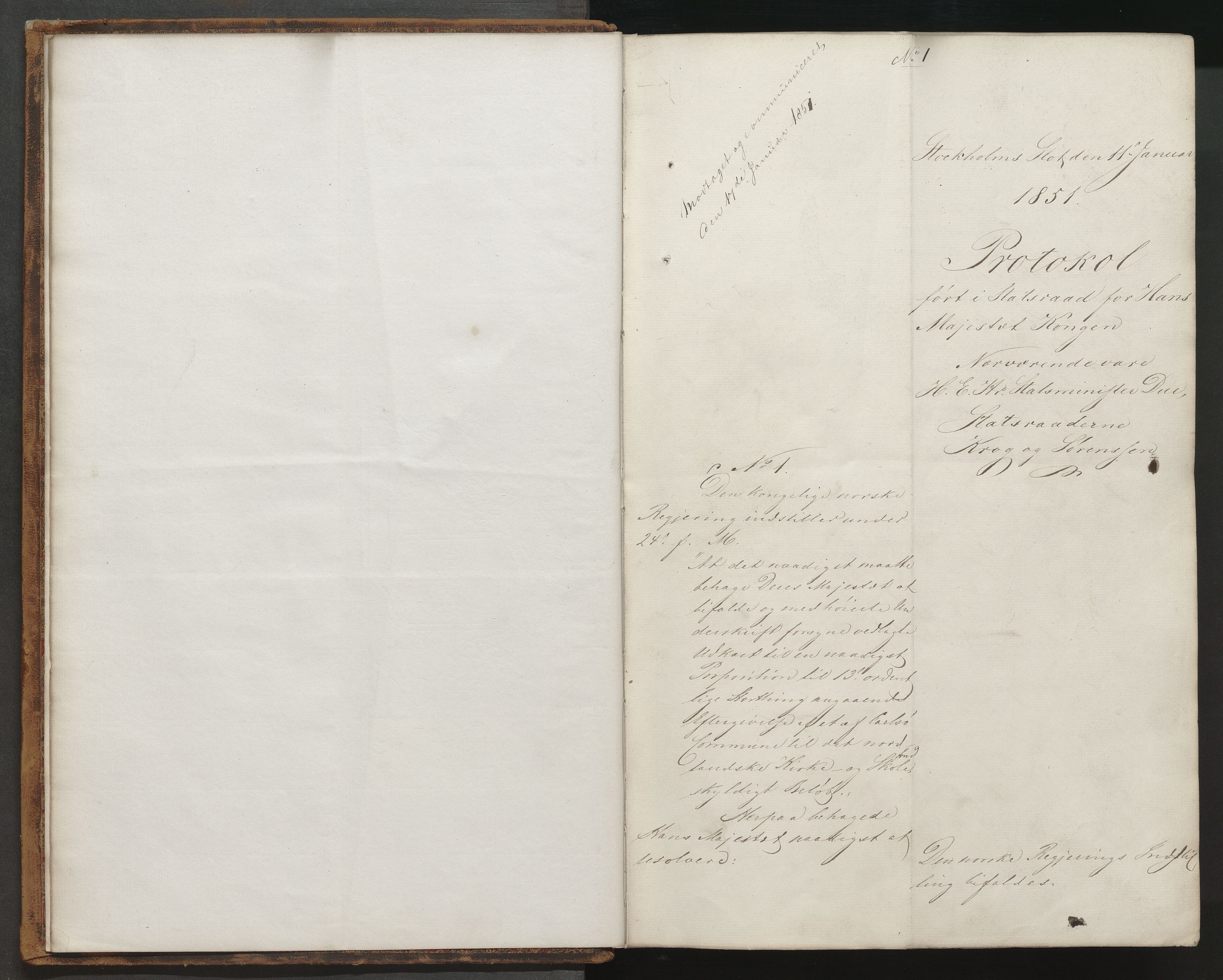 Statsrådssekretariatet, AV/RA-S-1001/A/Ab/L0073: Kgl. res. 1. halvår, 1851