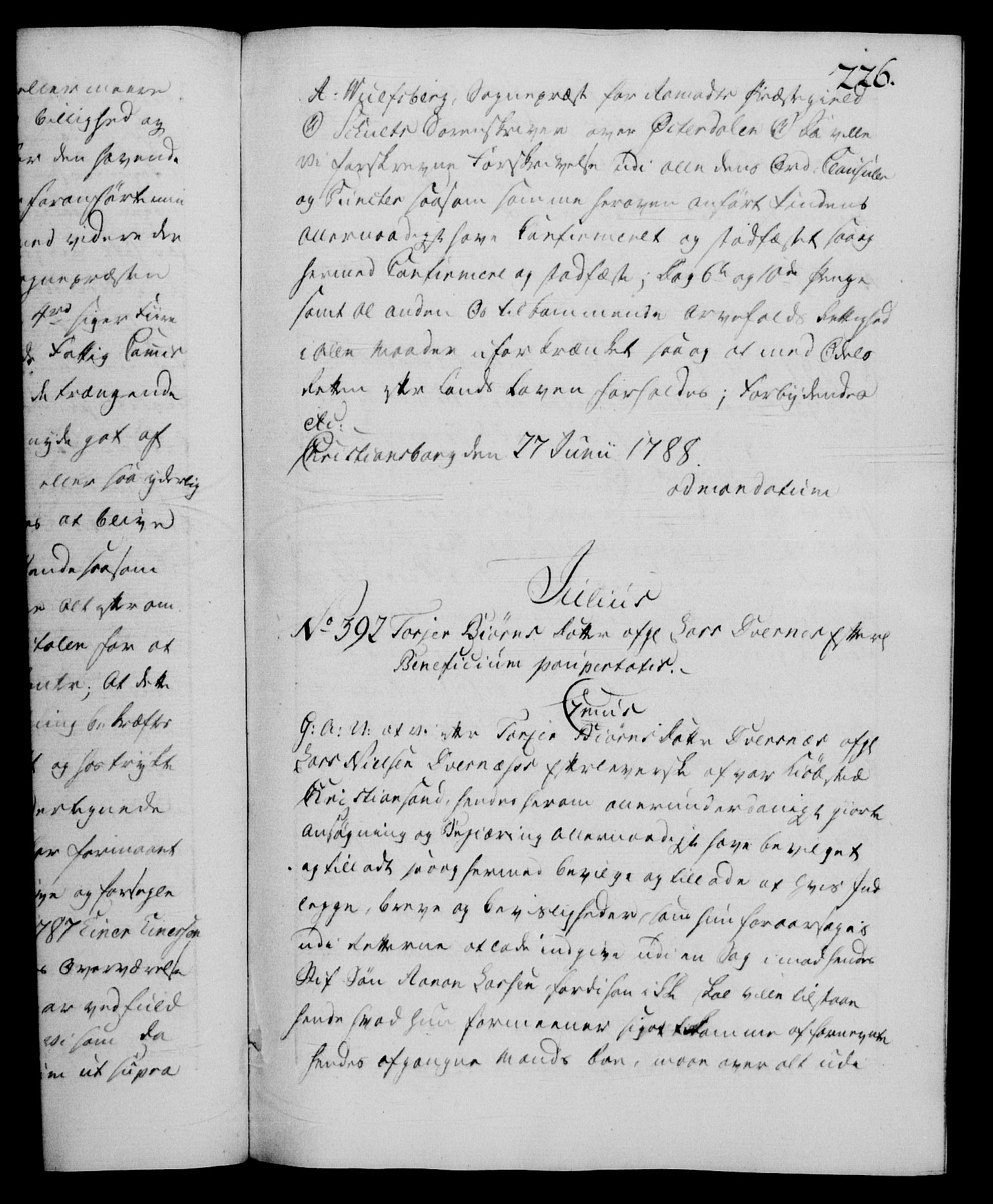 Danske Kanselli 1572-1799, RA/EA-3023/F/Fc/Fca/Fcaa/L0052: Norske registre, 1788-1789, s. 226a