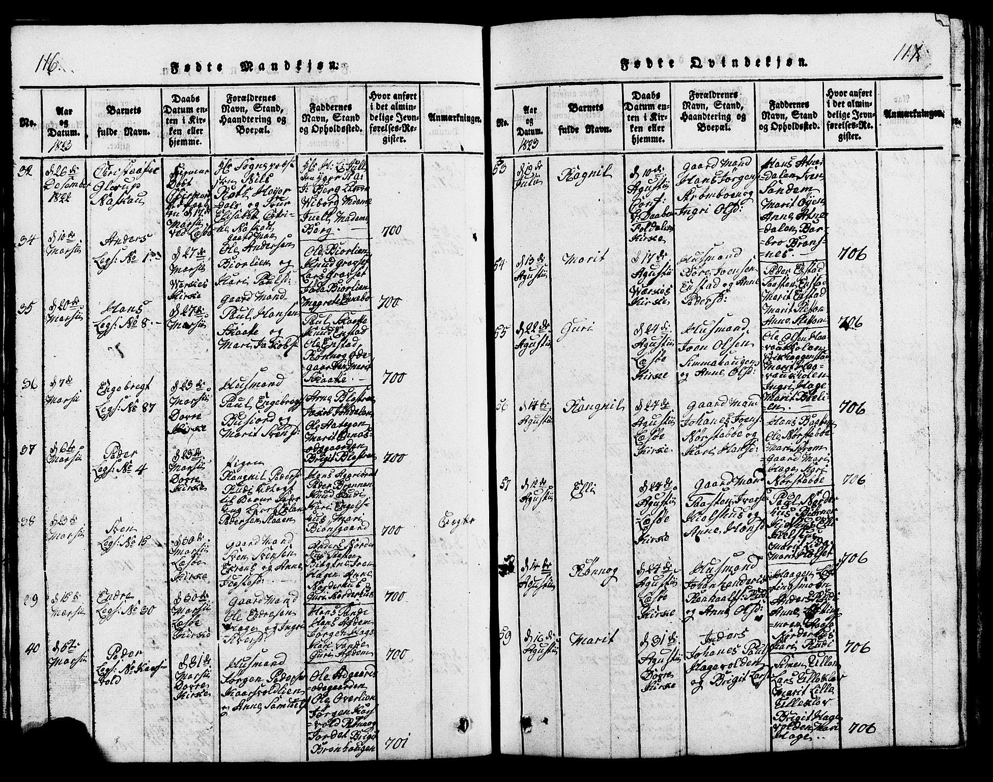 Lesja prestekontor, AV/SAH-PREST-068/H/Ha/Hab/L0001: Klokkerbok nr. 1, 1820-1831, s. 116-117