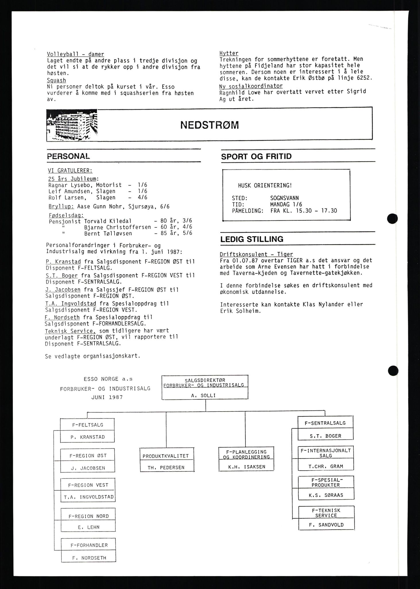 Pa 0982 - Esso Norge A/S, AV/SAST-A-100448/X/Xd/L0003: Ukenytt, 1987-1991