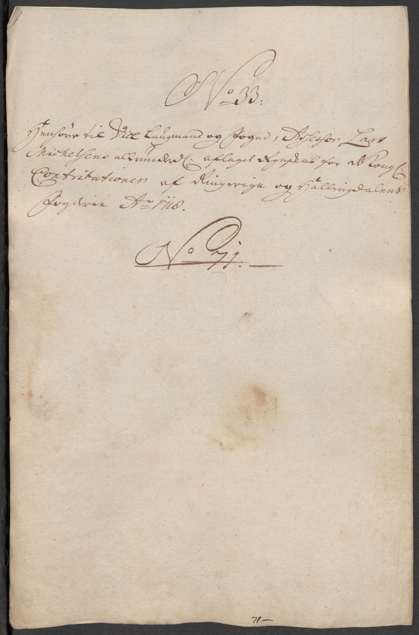 Rentekammeret inntil 1814, Reviderte regnskaper, Fogderegnskap, RA/EA-4092/R23/L1476: Fogderegnskap Ringerike og Hallingdal, 1718, s. 291
