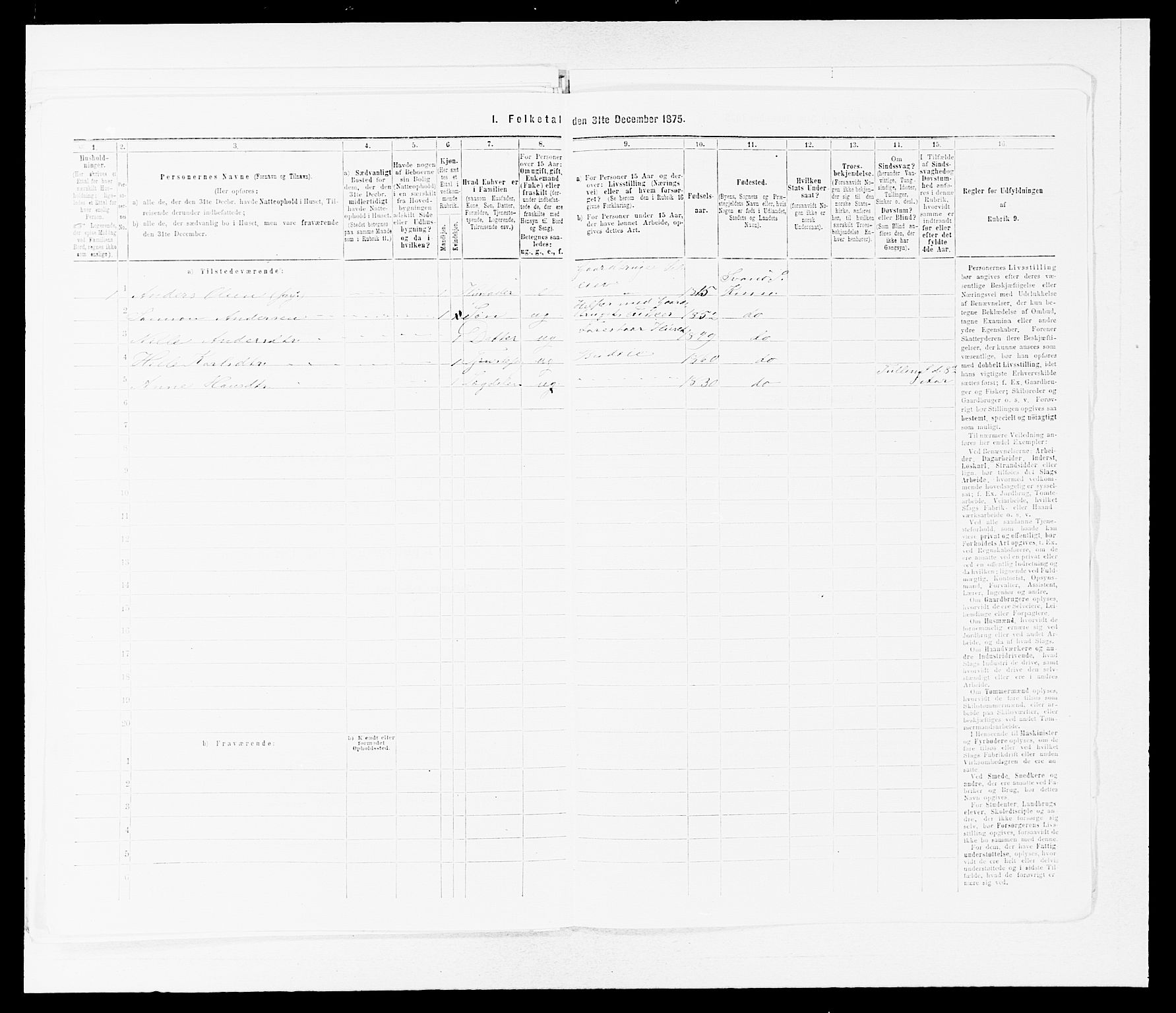 SAB, Folketelling 1875 for 1437L Kinn prestegjeld, Kinn sokn og Svanøy sokn, 1875, s. 1148