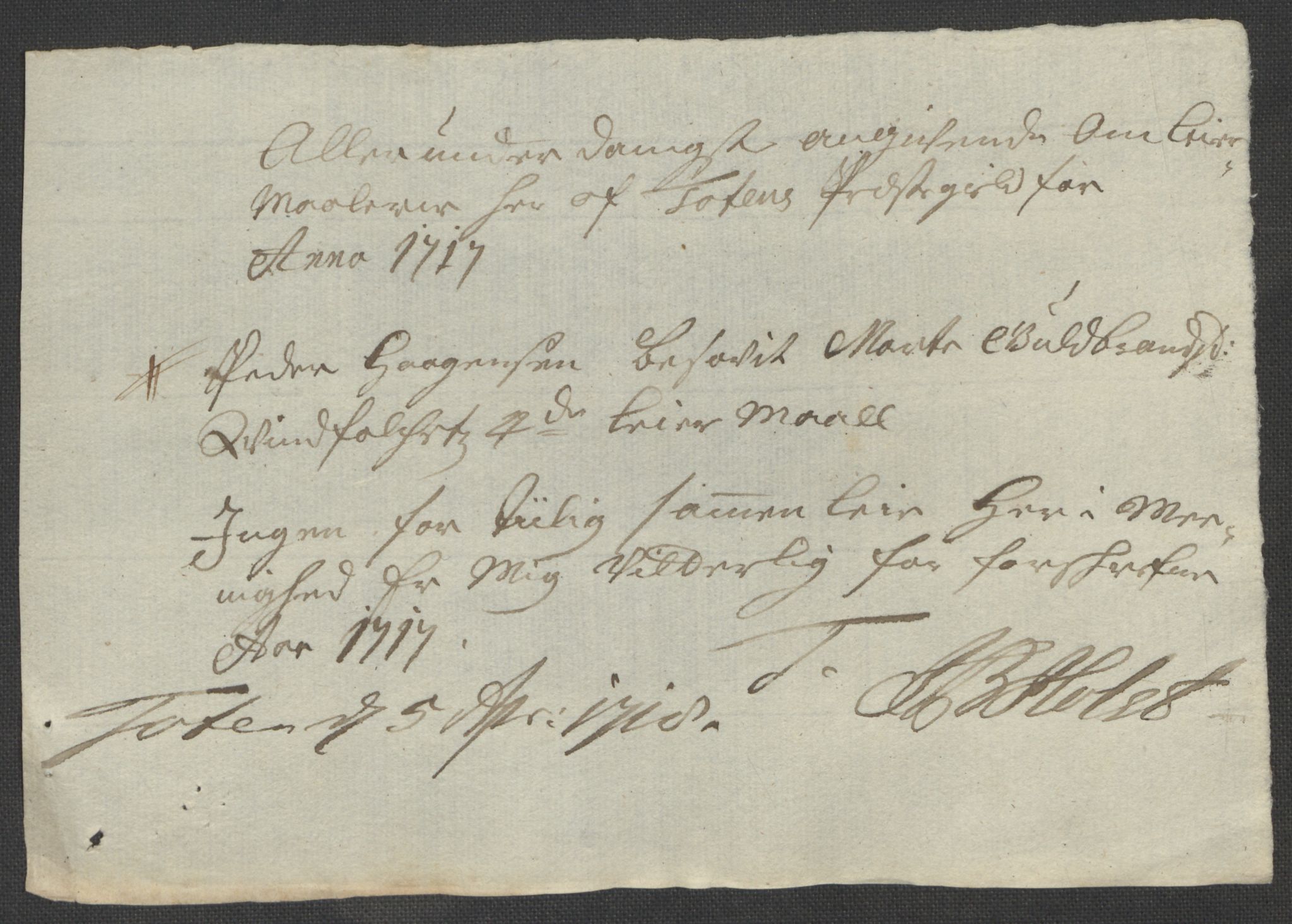 Rentekammeret inntil 1814, Reviderte regnskaper, Fogderegnskap, AV/RA-EA-4092/R18/L1318: Fogderegnskap Hadeland, Toten og Valdres, 1717, s. 89