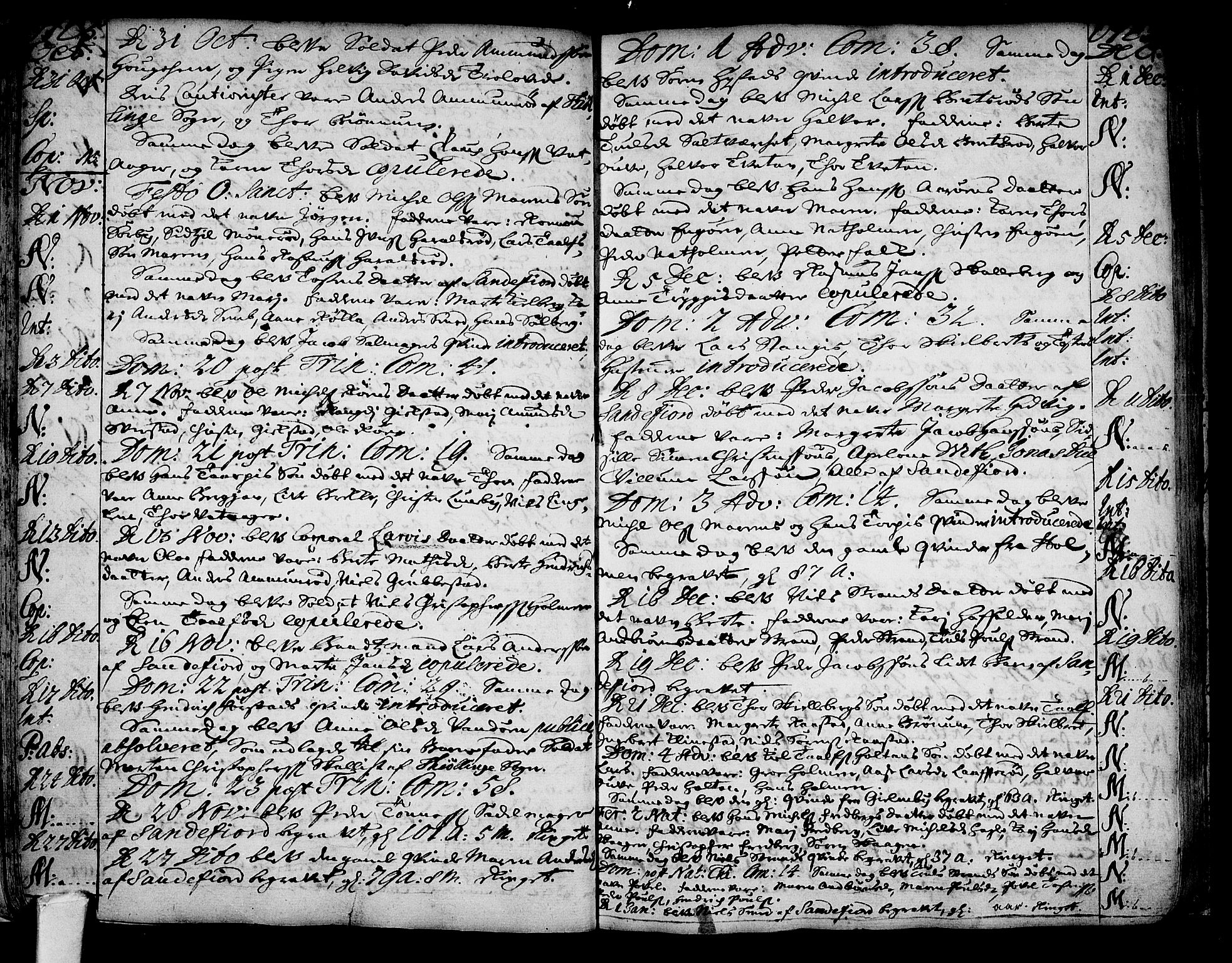 Sandar kirkebøker, AV/SAKO-A-243/F/Fa/L0001: Ministerialbok nr. 1, 1709-1733