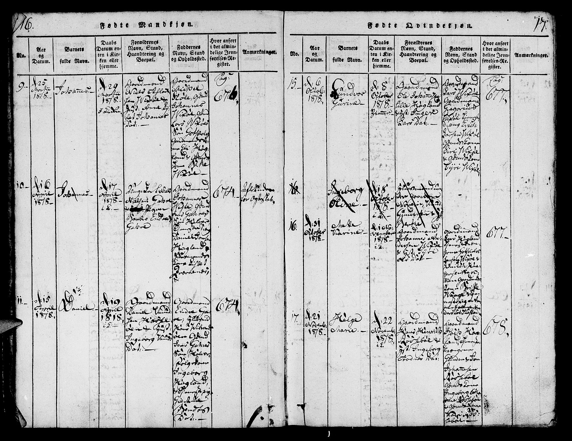 Torvastad sokneprestkontor, AV/SAST-A -101857/H/Ha/Haa/L0004: Ministerialbok nr. A 4, 1817-1836, s. 16-17