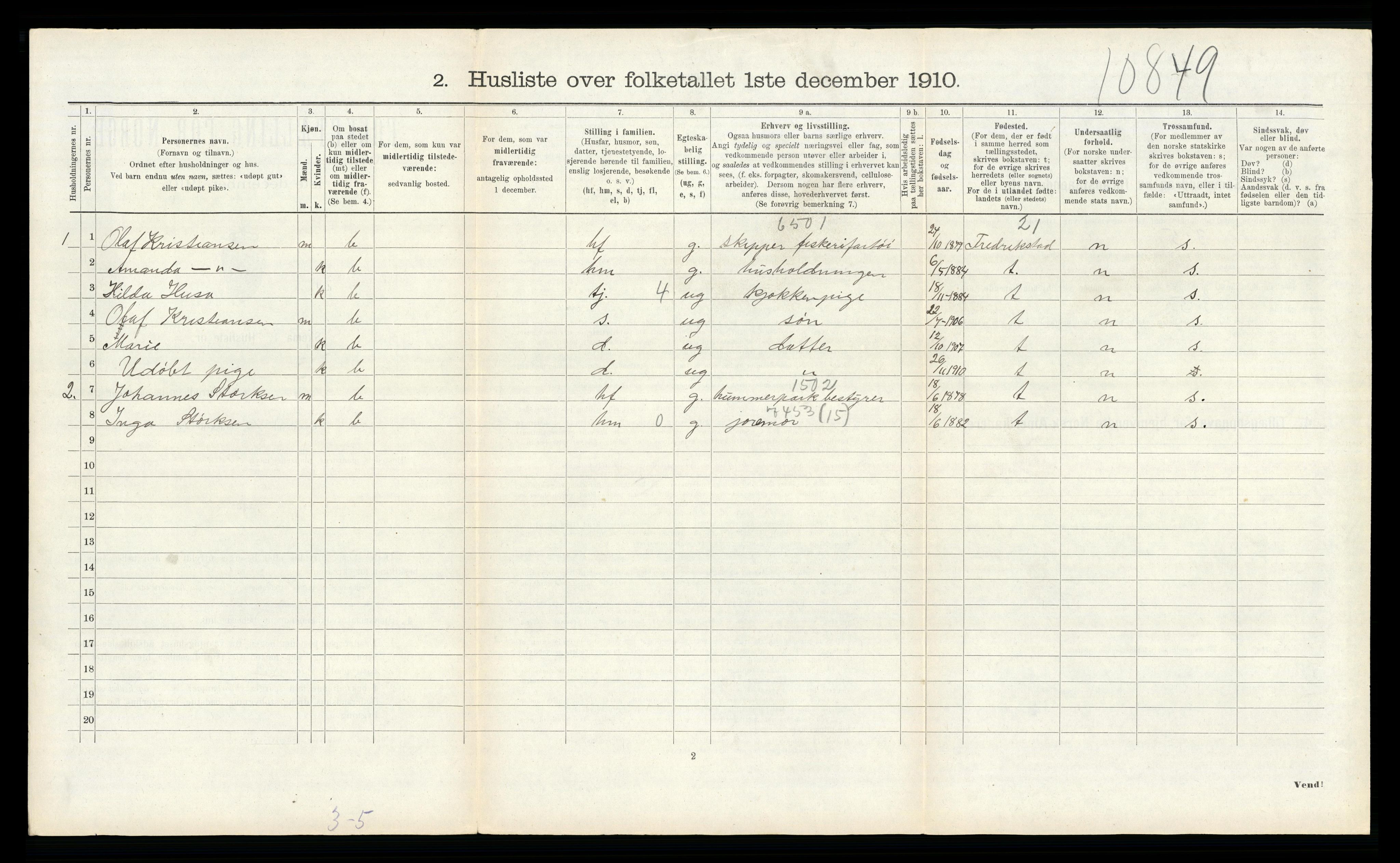 RA, Folketelling 1910 for 1218 Finnås herred, 1910, s. 1701