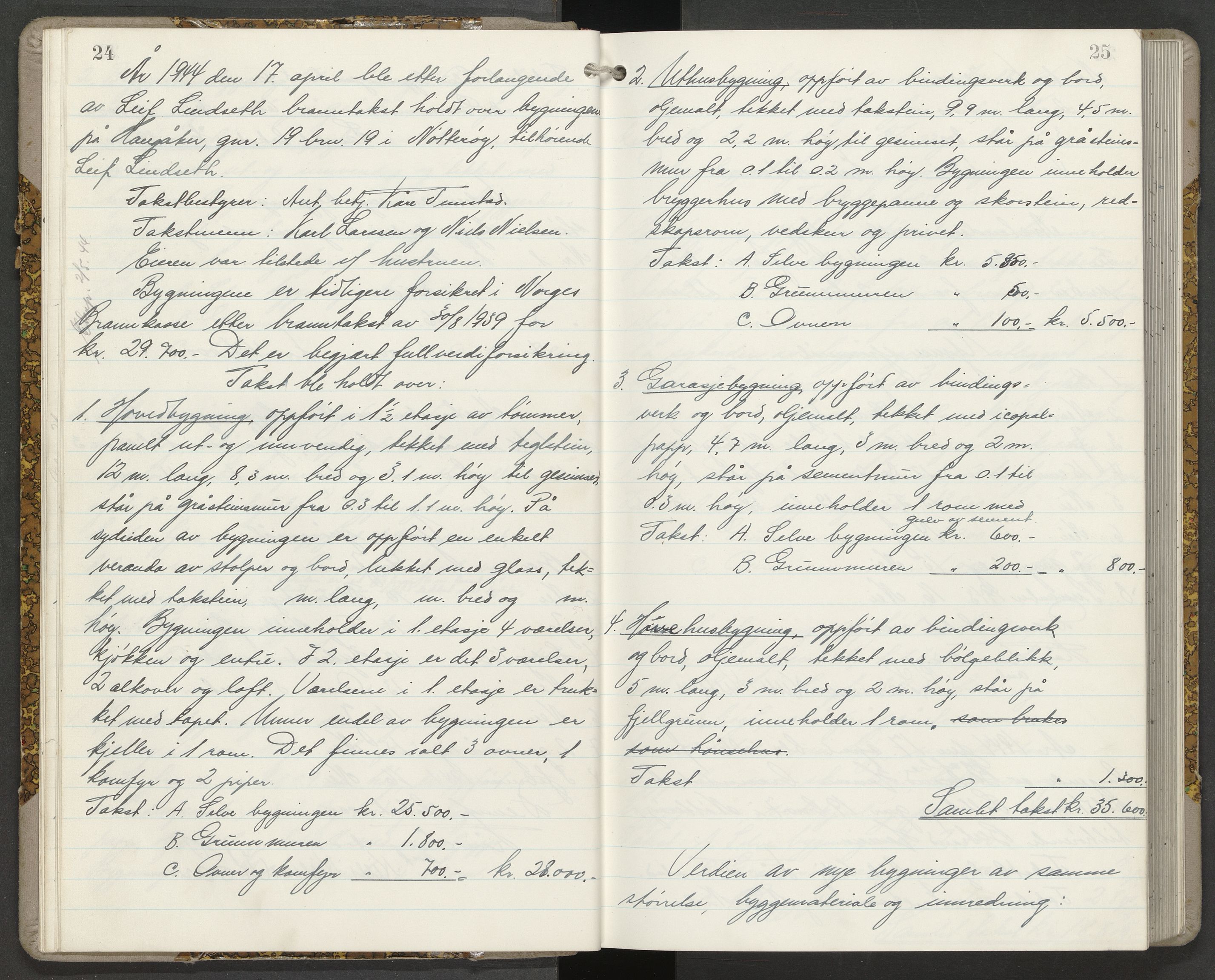Nøtterøy lensmannskontor, AV/SAKO-A-540/Y/Yg/Yga/L0022: Branntakstprotokoll, 1944-1945, s. 24-25