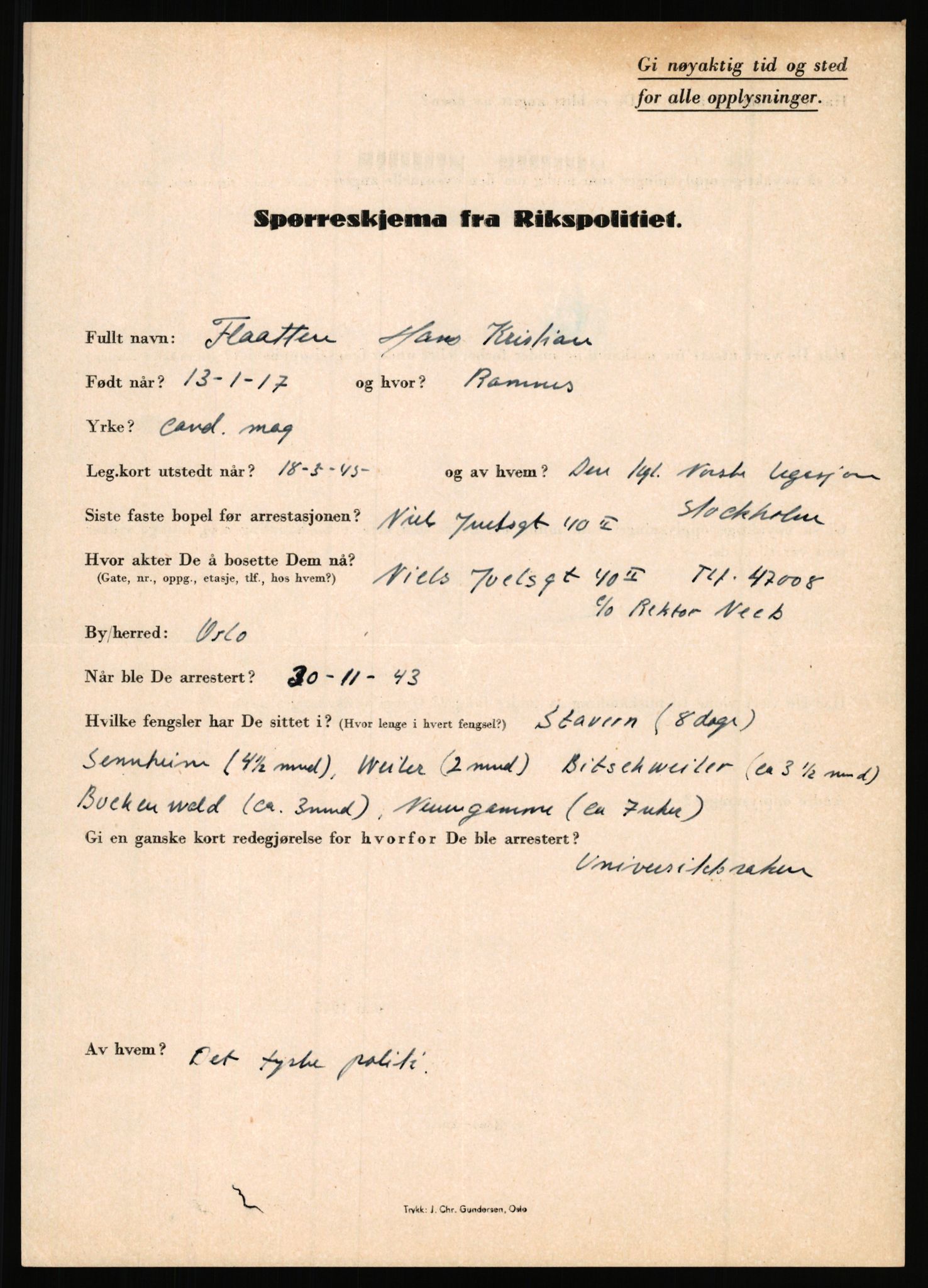 Rikspolitisjefen, AV/RA-S-1560/L/L0004: Eriksen, Alf - Geving, Øivind, 1940-1945, s. 619