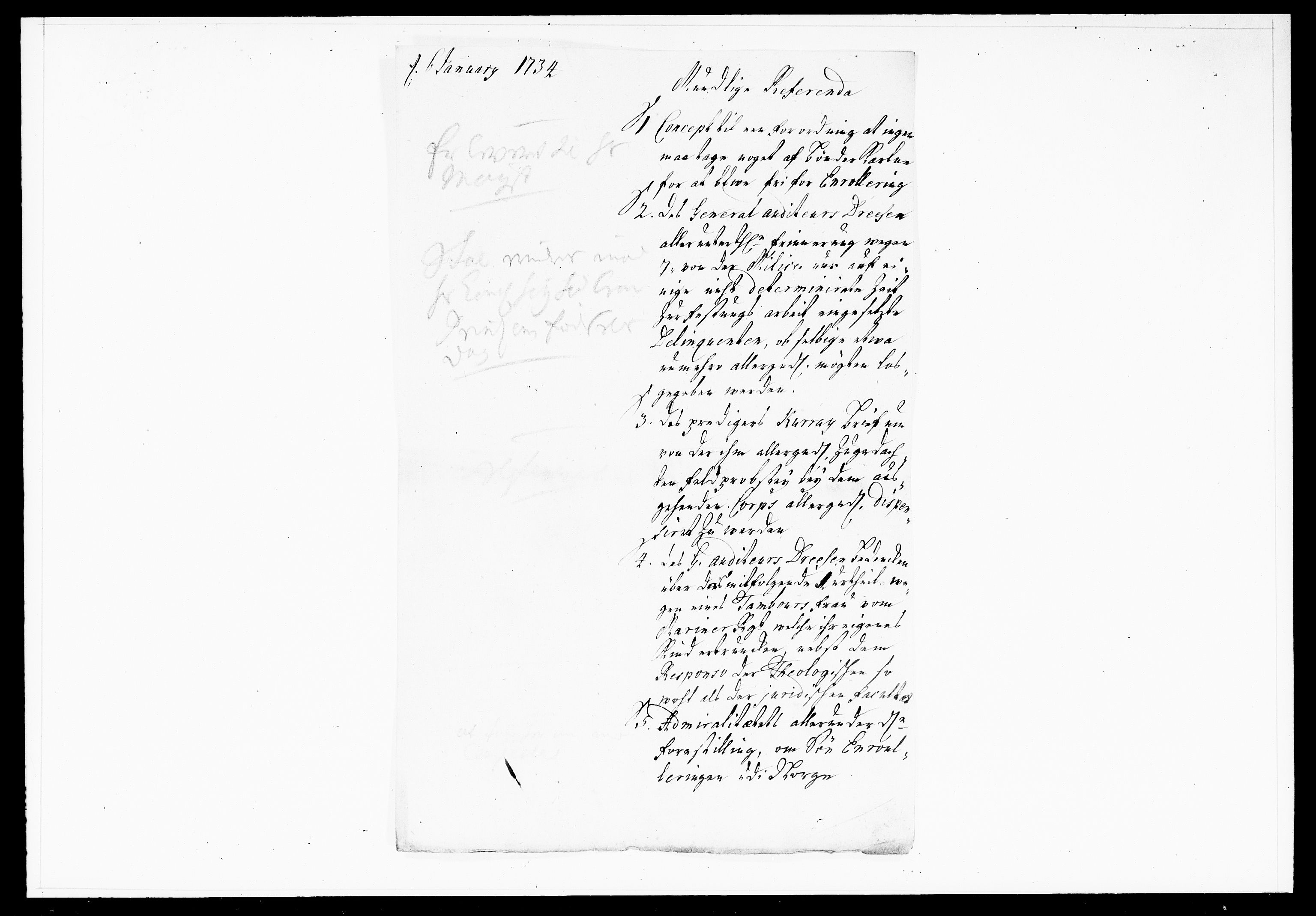 Krigskollegiet, Krigskancelliet, DRA/A-0006/-/1114-1121: Refererede sager, 1734, s. 7