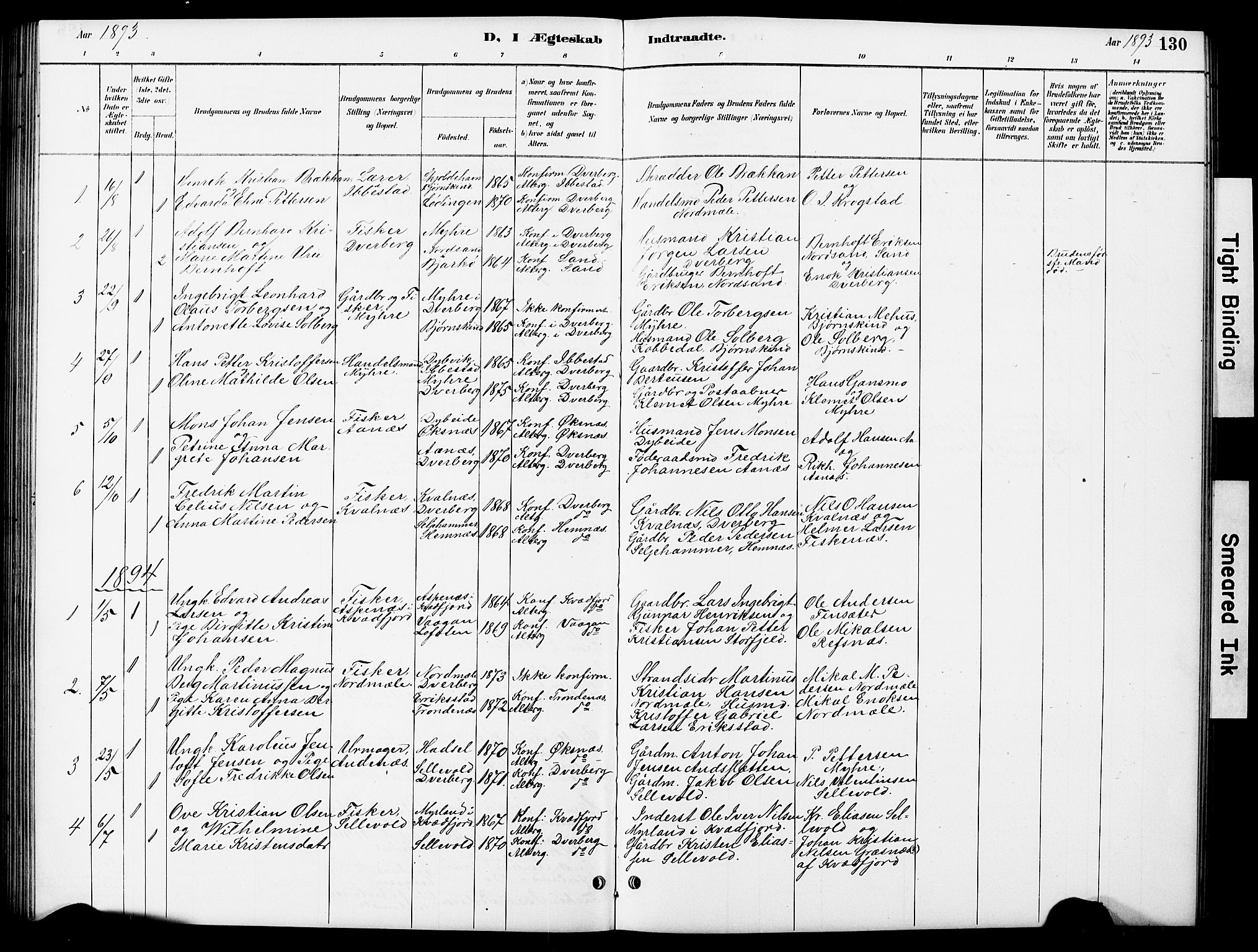 Ministerialprotokoller, klokkerbøker og fødselsregistre - Nordland, AV/SAT-A-1459/897/L1413: Klokkerbok nr. 897C03, 1887-1903, s. 130