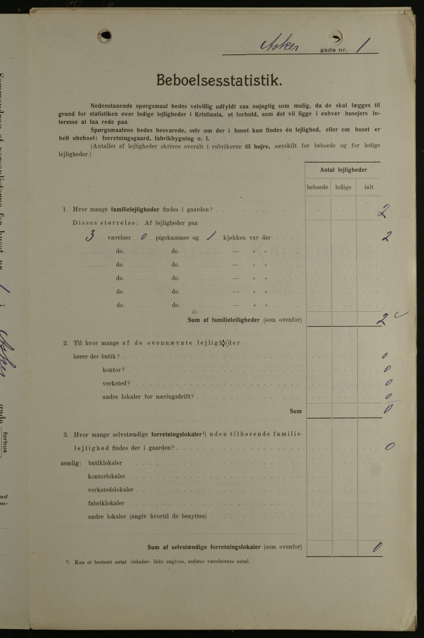 OBA, Kommunal folketelling 1.2.1908 for Kristiania kjøpstad, 1908, s. 2603