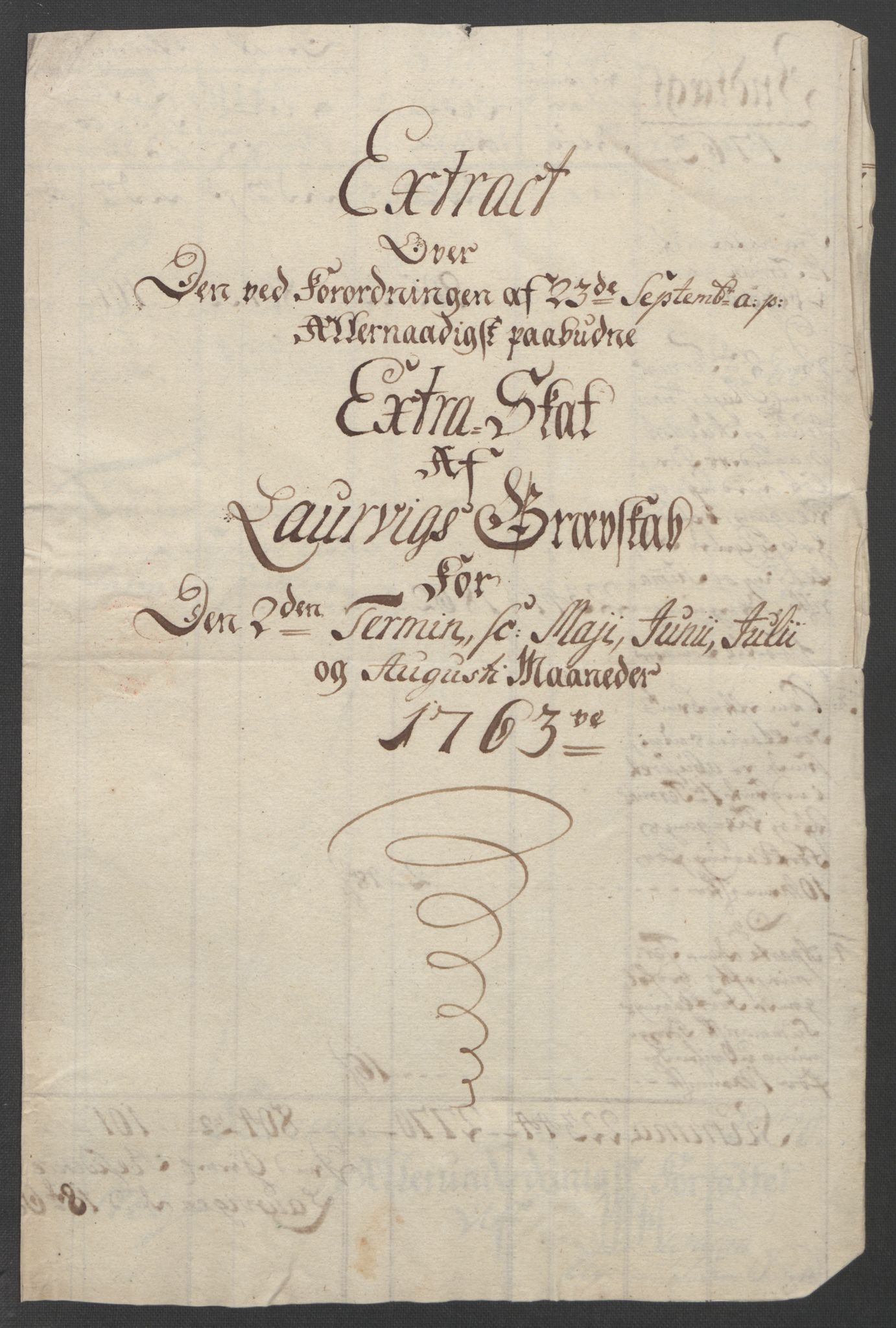 Rentekammeret inntil 1814, Reviderte regnskaper, Fogderegnskap, RA/EA-4092/R33/L2033: Ekstraskatten Larvik grevskap, 1762-1764, s. 390