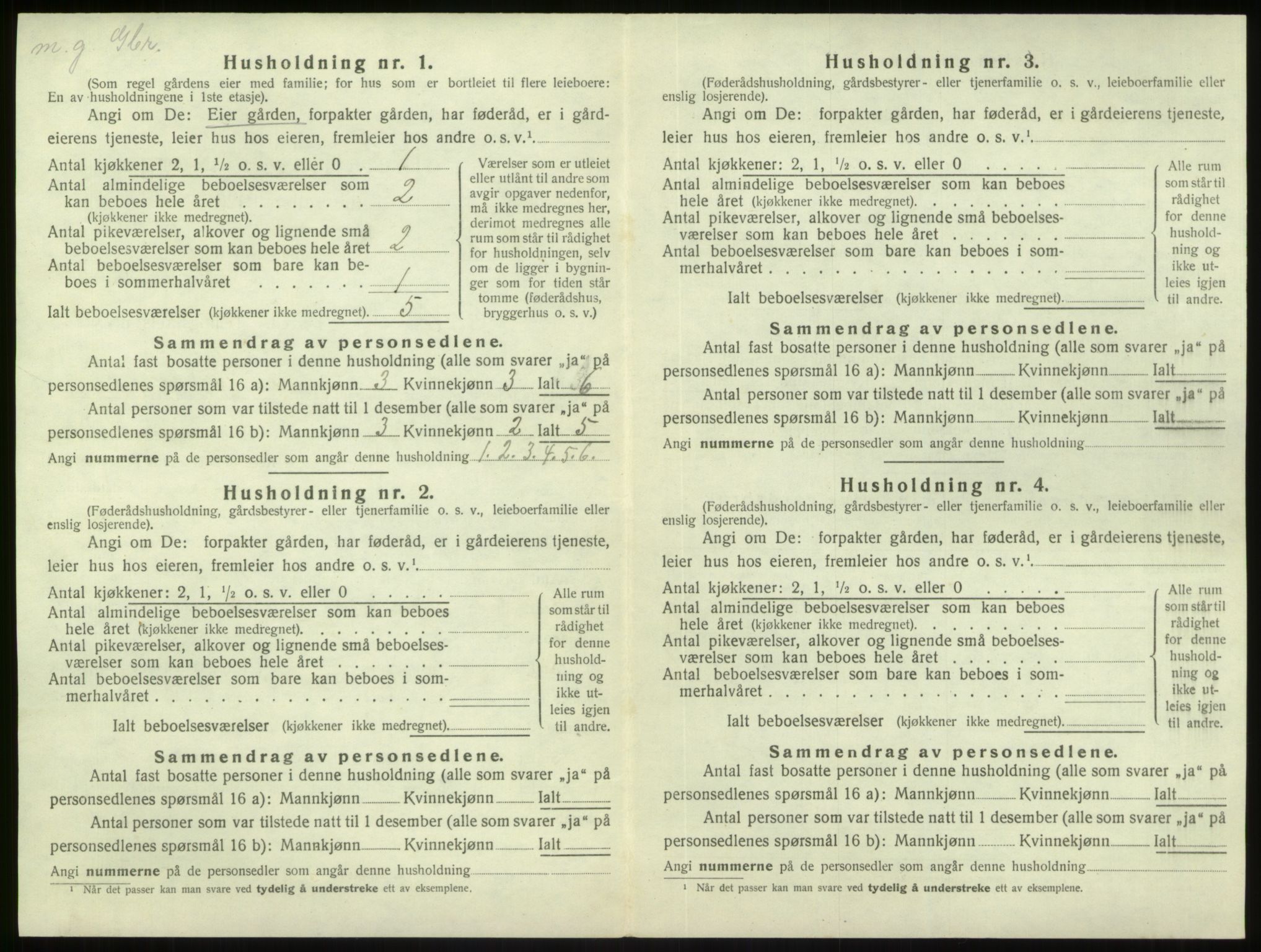 SAB, Folketelling 1920 for 1411 Gulen herred, 1920, s. 155