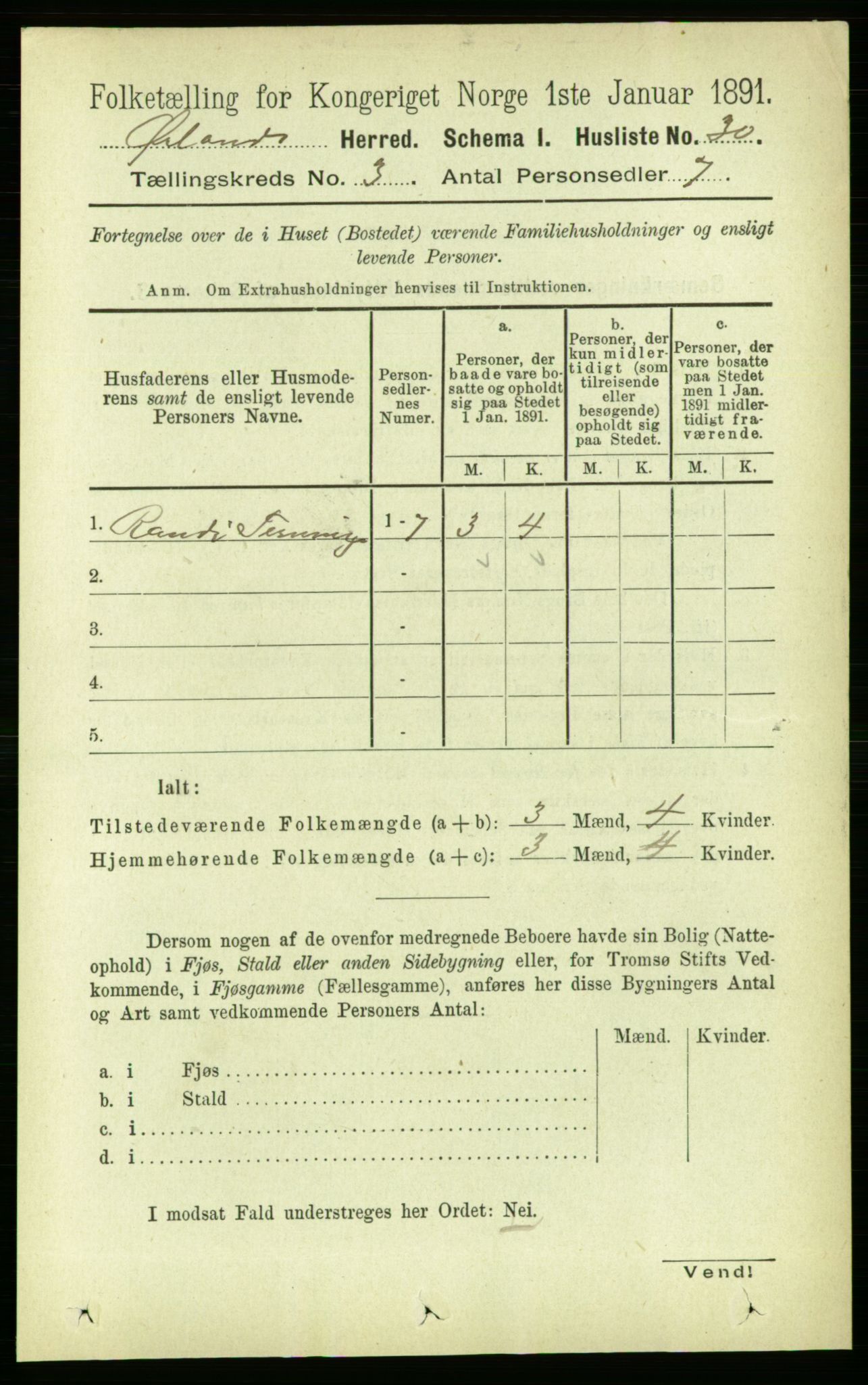 RA, Folketelling 1891 for 1621 Ørland herred, 1891, s. 954