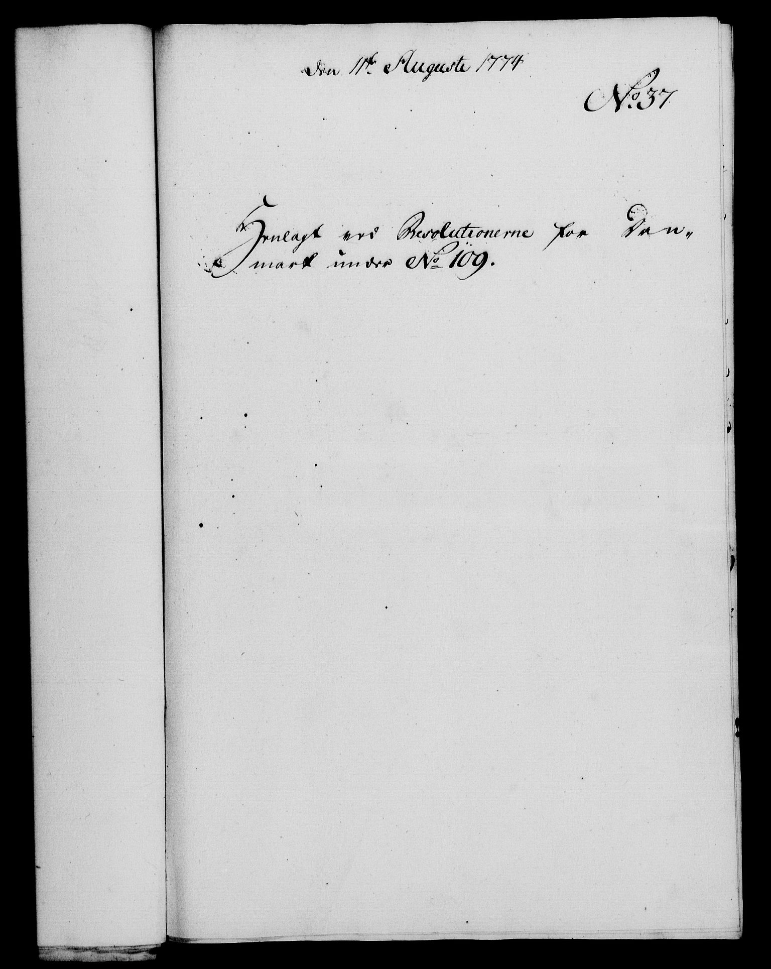 Rentekammeret, Kammerkanselliet, RA/EA-3111/G/Gf/Gfa/L0056: Norsk relasjons- og resolusjonsprotokoll (merket RK 52.56), 1774, s. 157