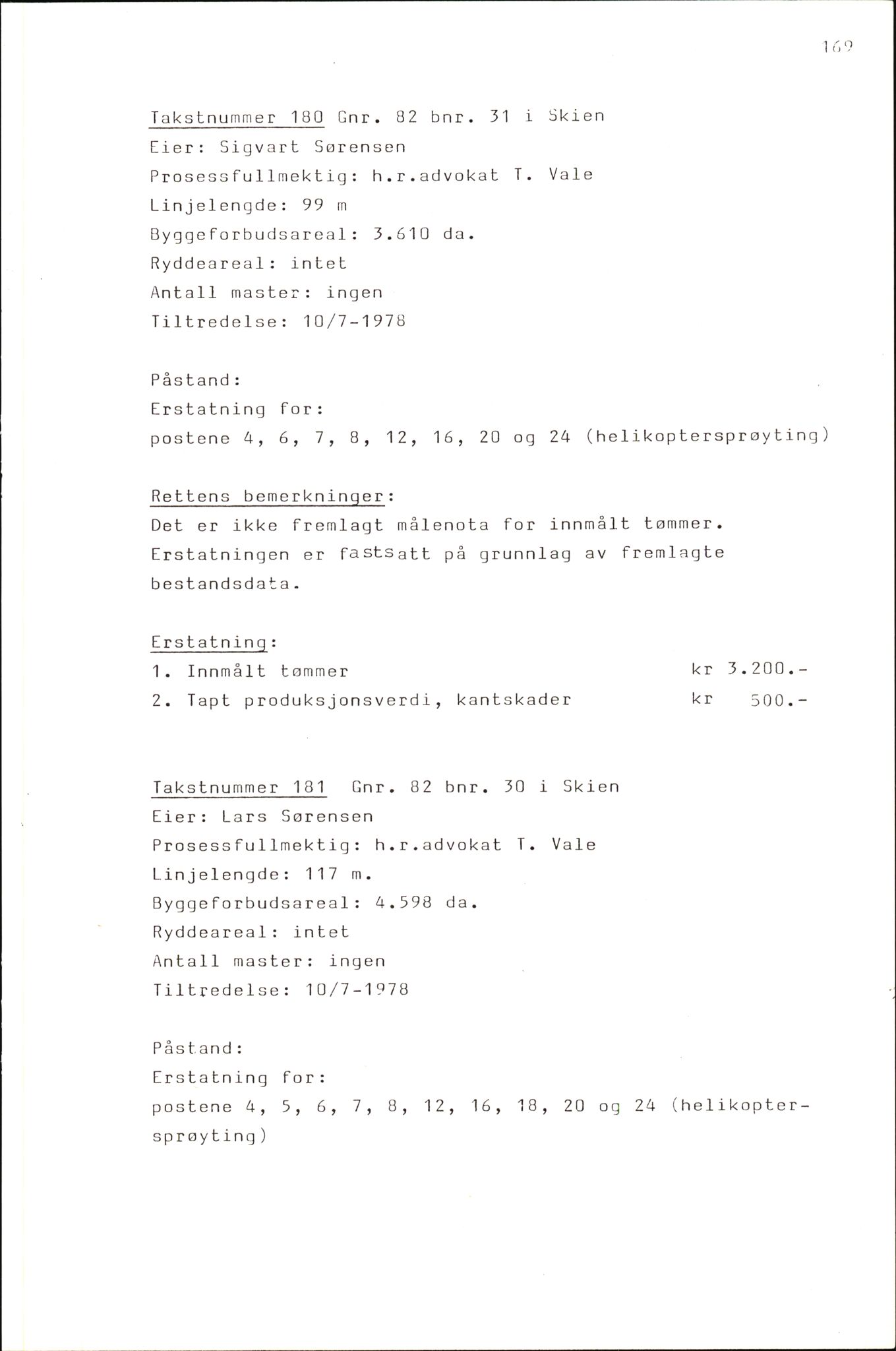 Vest-Telemark sorenskriveri, AV/SAKO-A-134/F/Fo/Fob/L0004: Skjønn/rettsbøker for kraftutbygging/veg, 1973-1989, s. 1011