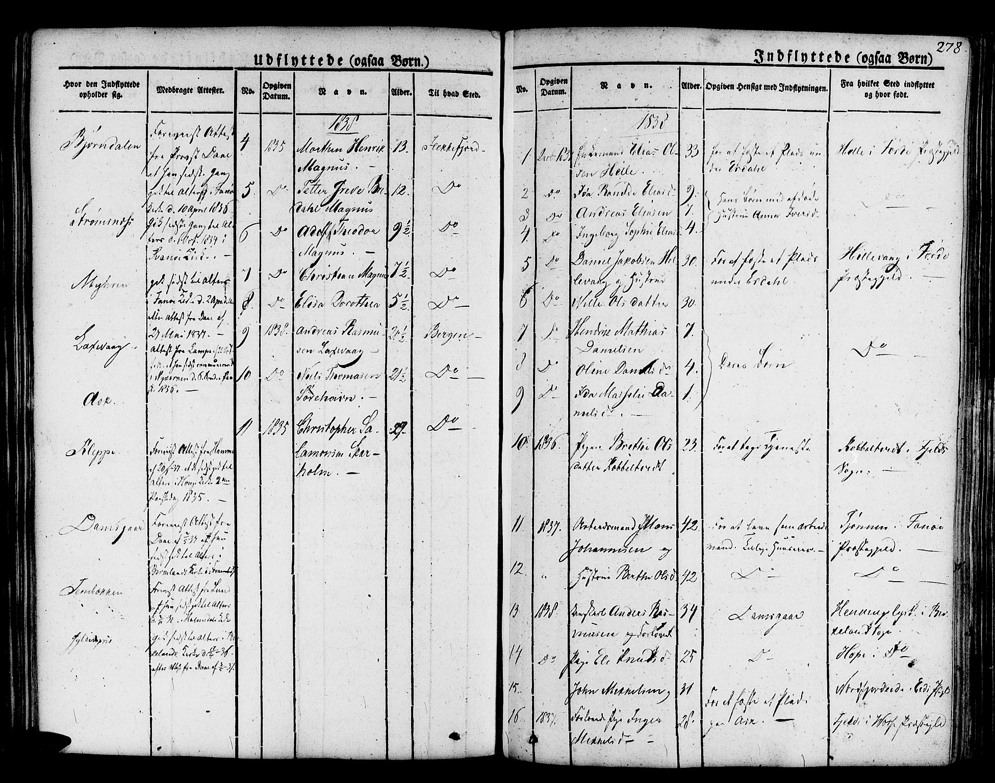 Askøy Sokneprestembete, AV/SAB-A-74101/H/Ha/Haa/Haaa/L0004: Ministerialbok nr. A 4, 1825-1845, s. 278