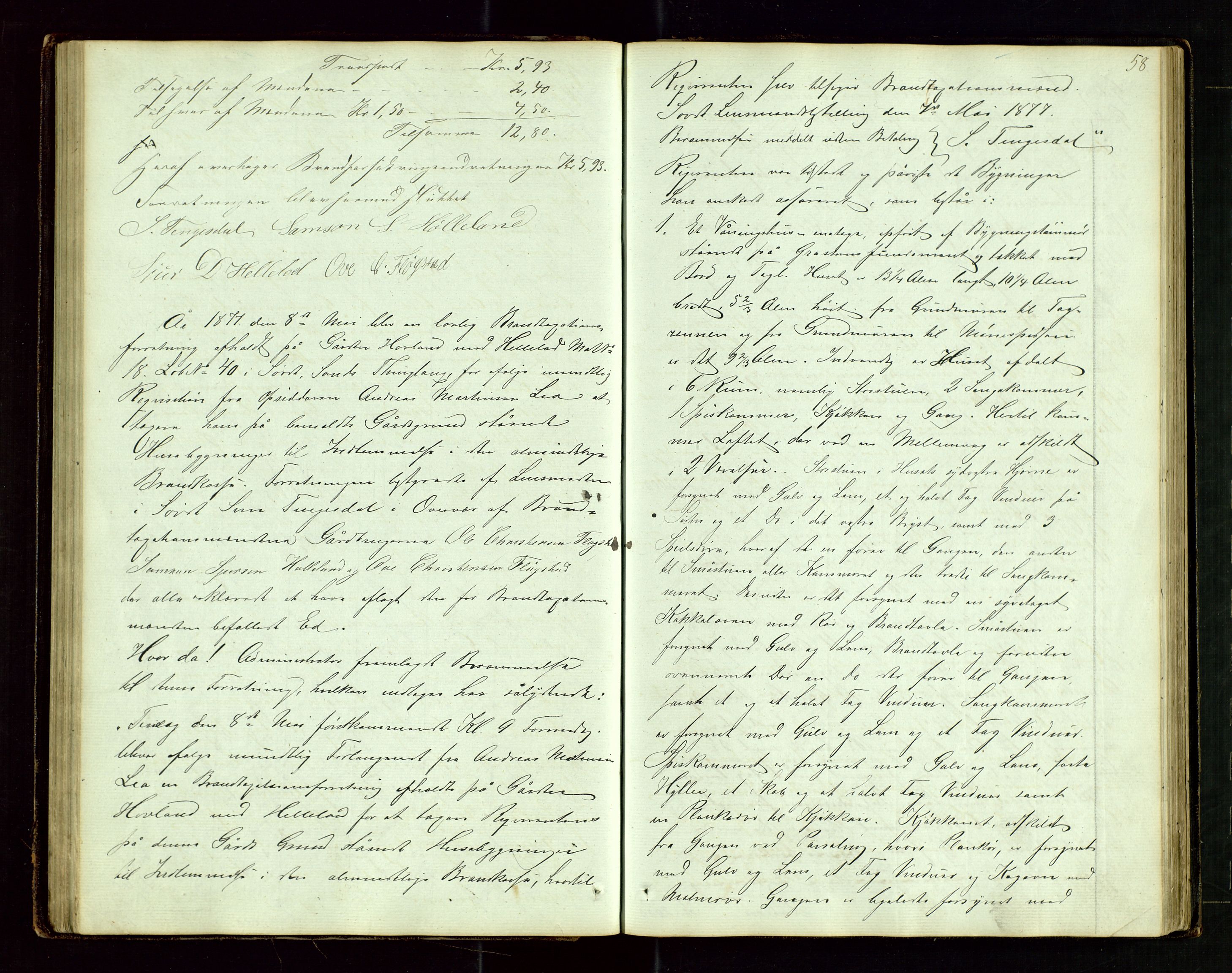 Sauda lensmannskontor, AV/SAST-A-100177/Goa/L0001: "Brandtaxations-Protocol for Søvde Thinglaug", 1846-1886, s. 57b-58a