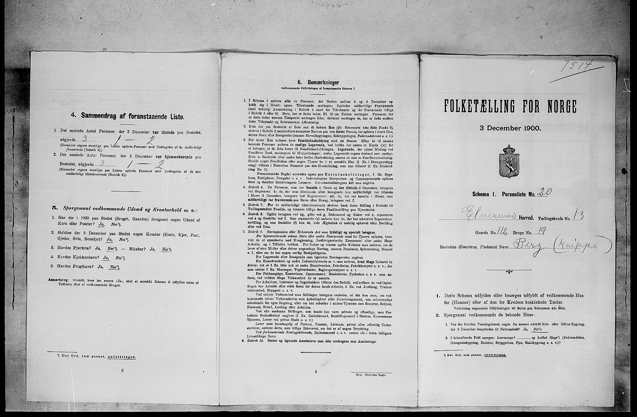 SAH, Folketelling 1900 for 0427 Elverum herred, 1900, s. 1810