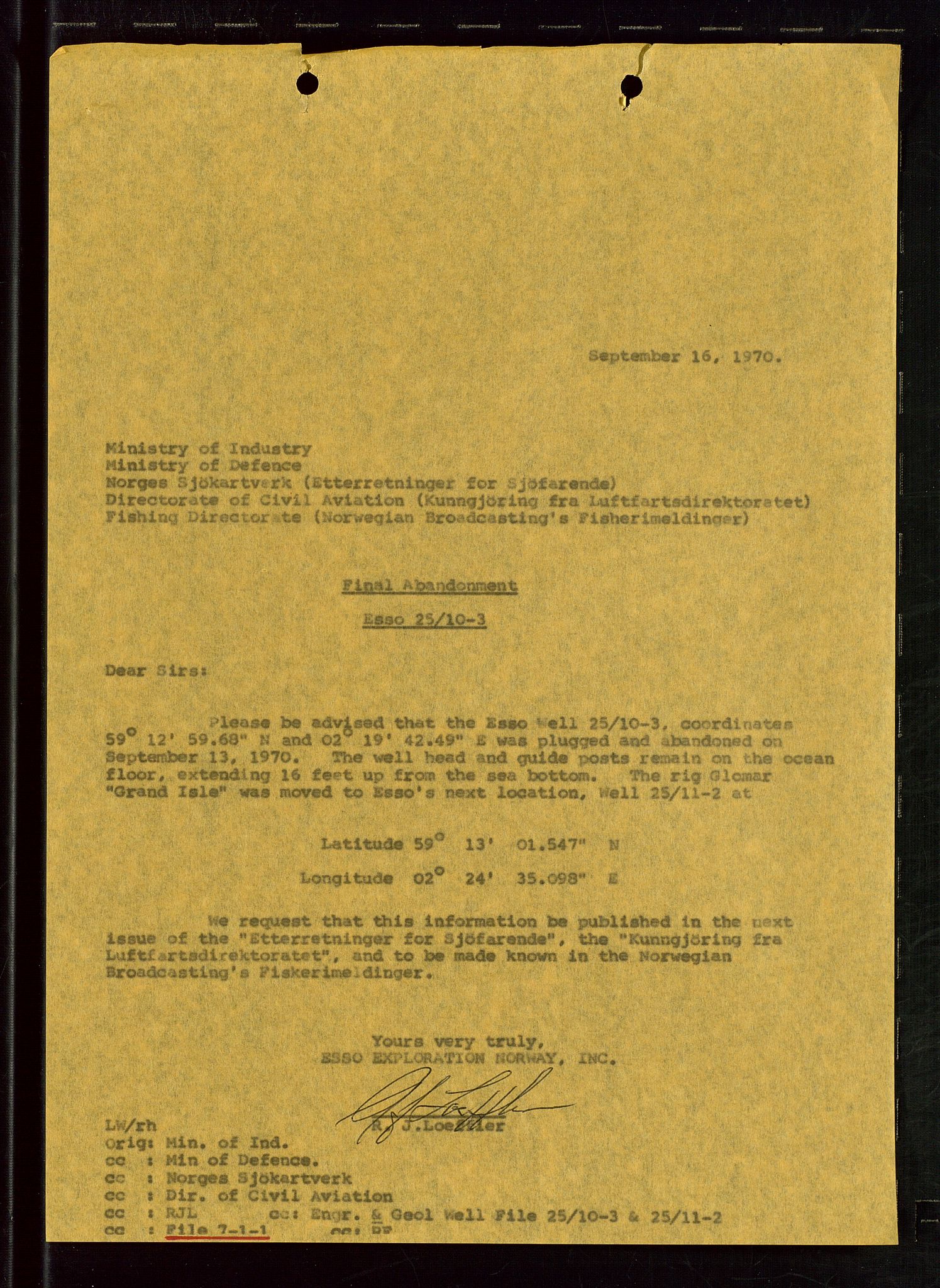 Pa 1512 - Esso Exploration and Production Norway Inc., AV/SAST-A-101917/E/Ea/L0013: Well 25/10-3 og Well 8/3-1, 1966-1975, s. 803