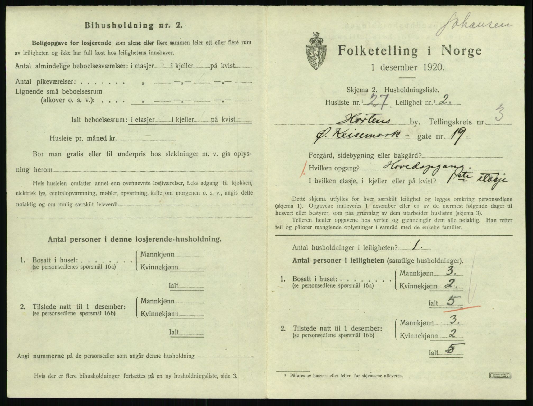 SAKO, Folketelling 1920 for 0703 Horten kjøpstad, 1920, s. 4217