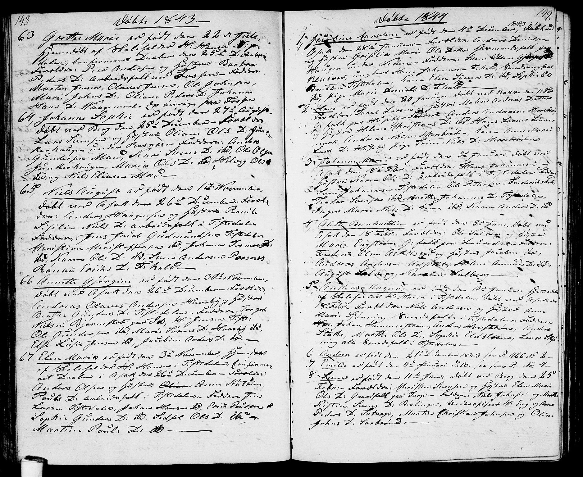 Berg prestekontor Kirkebøker, AV/SAO-A-10902/G/Ga/L0002: Klokkerbok nr. I 2, 1832-1844, s. 148-149